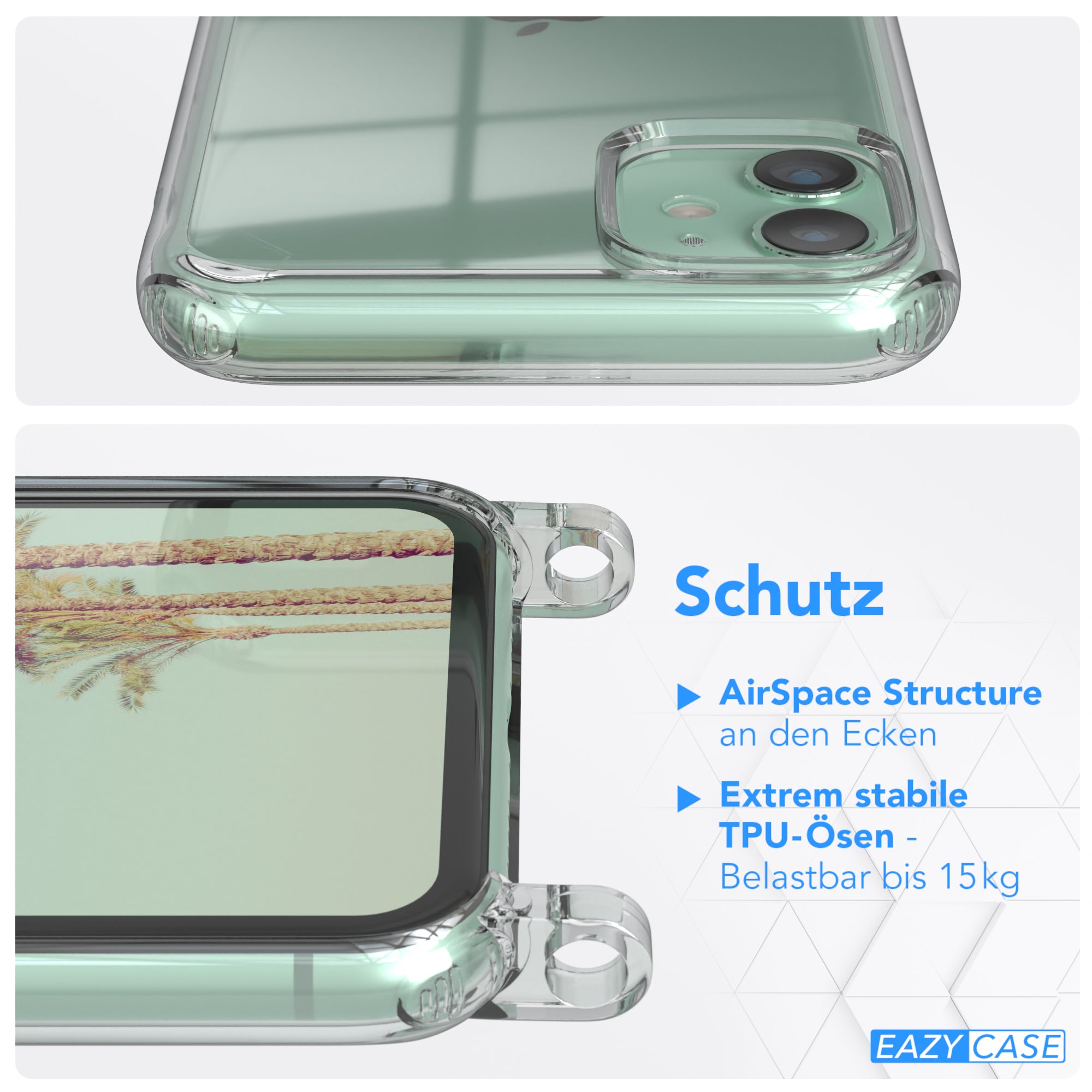 iPhone 11 transparente Hülle + Kordel