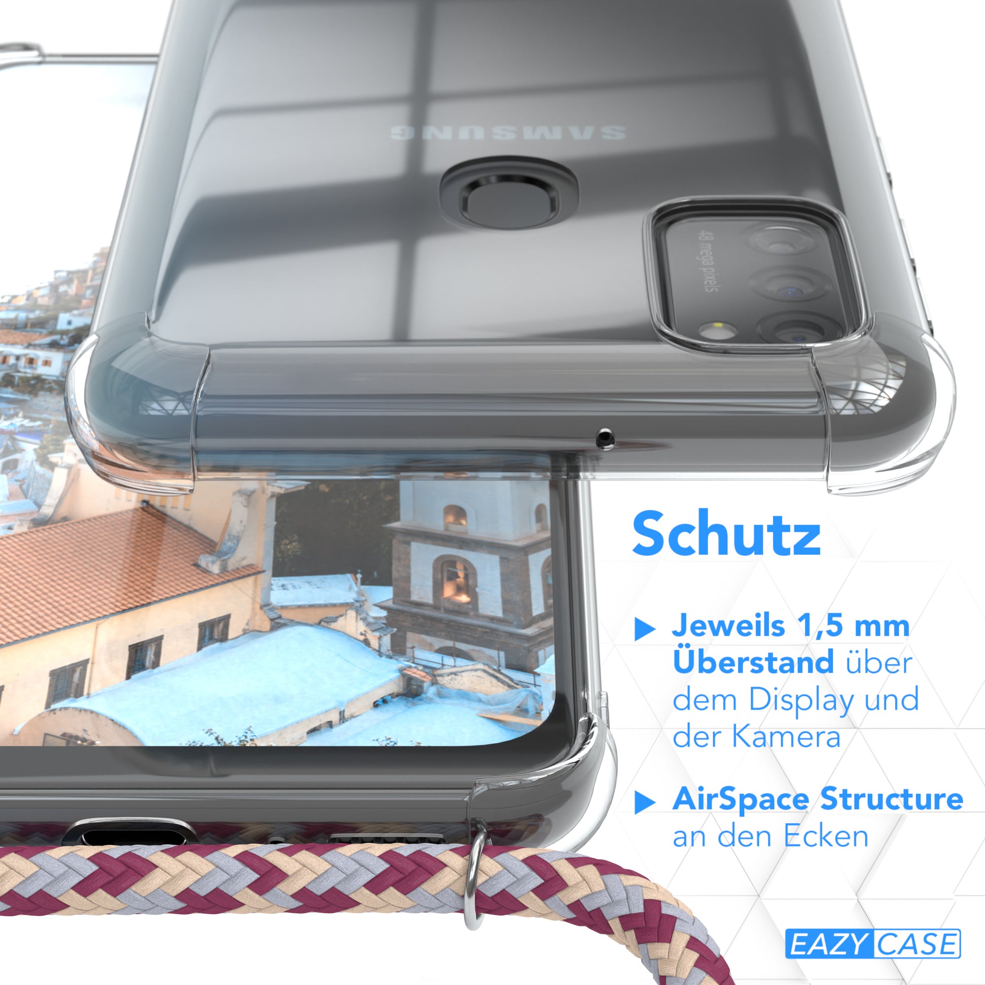 Galaxy M30s / M21 transparente Hülle + Kordel