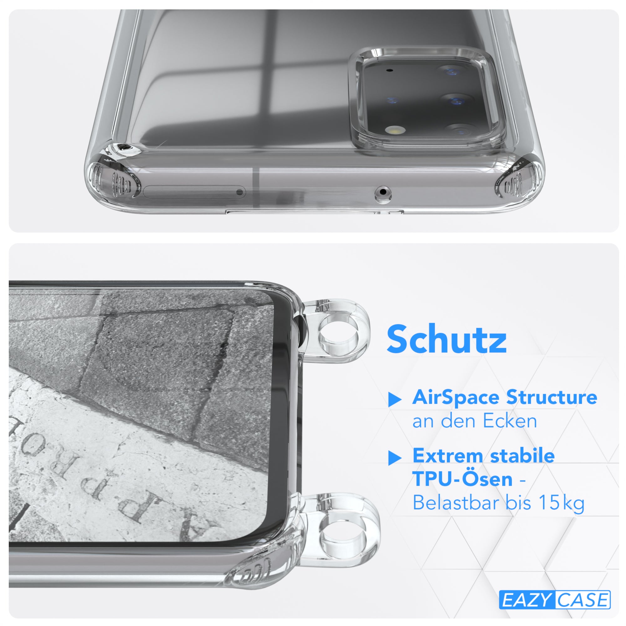 Galaxy S20 Plus / 5G transparente Hülle + Kordel