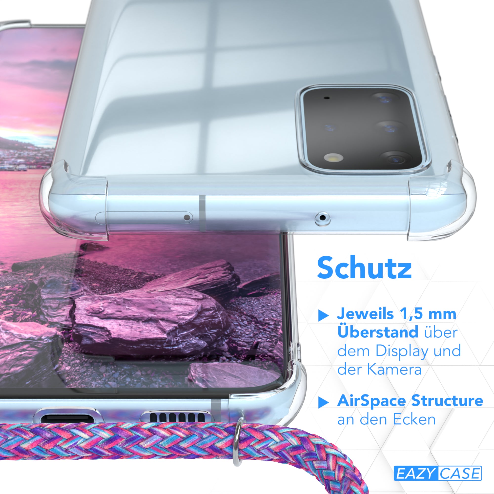 Galaxy S20 Plus / 5G transparente Hülle + Kordel