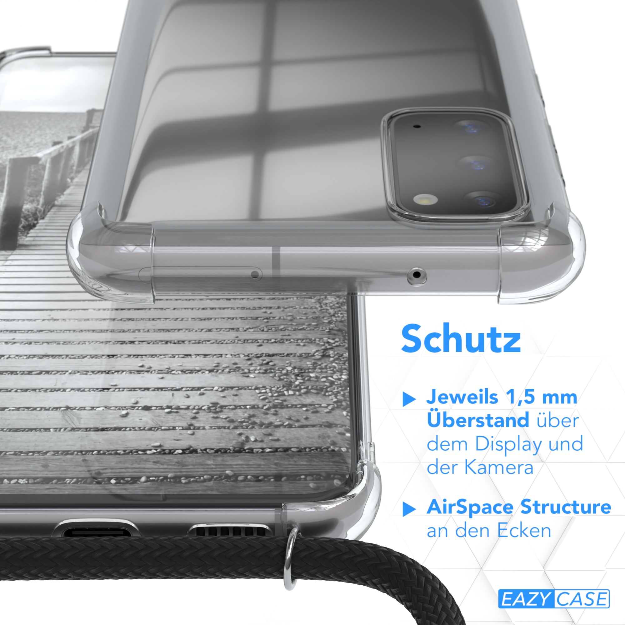 Galaxy S20 / 5G transparente Hülle + Kordel