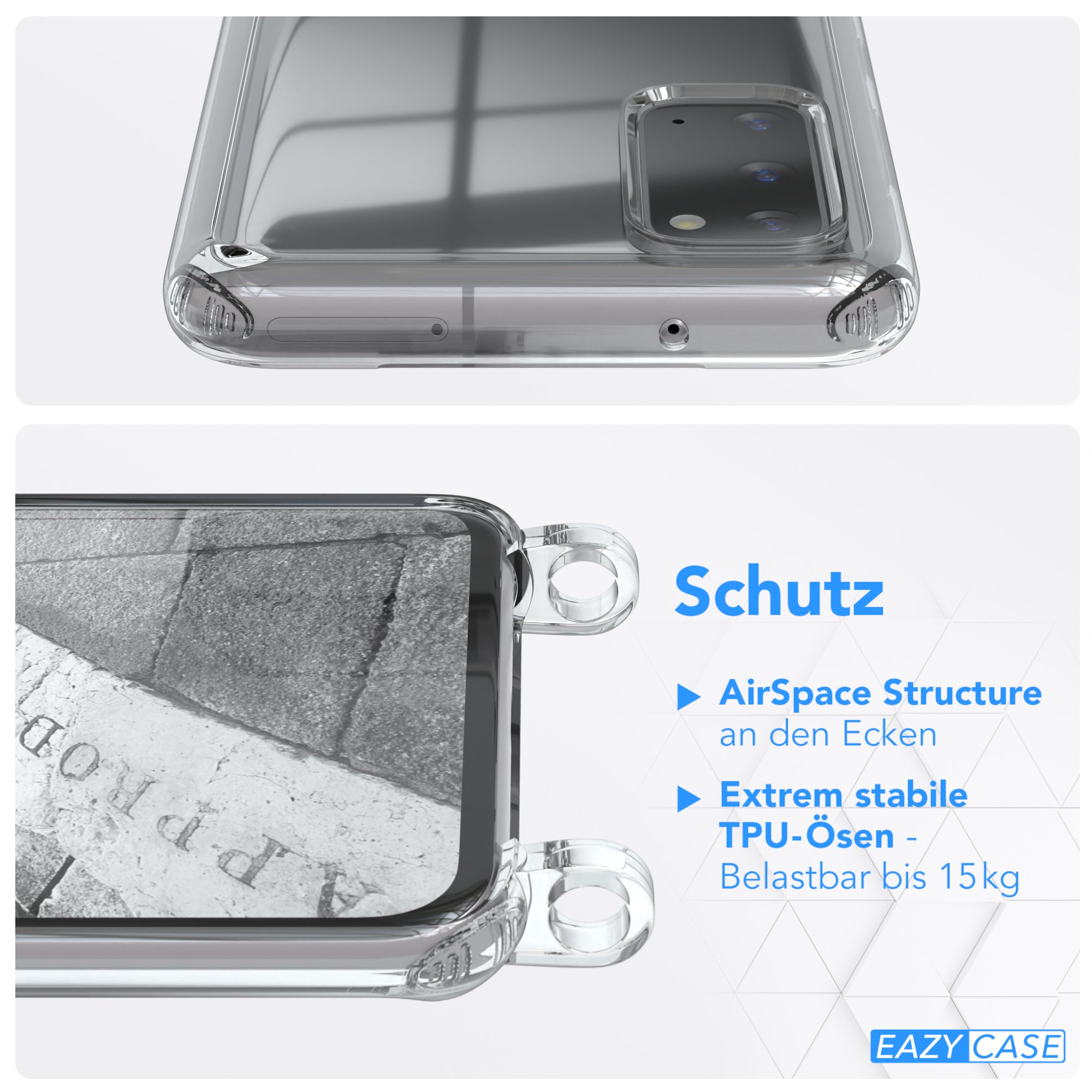 Galaxy S20 / 5G transparente Hülle + Kordel