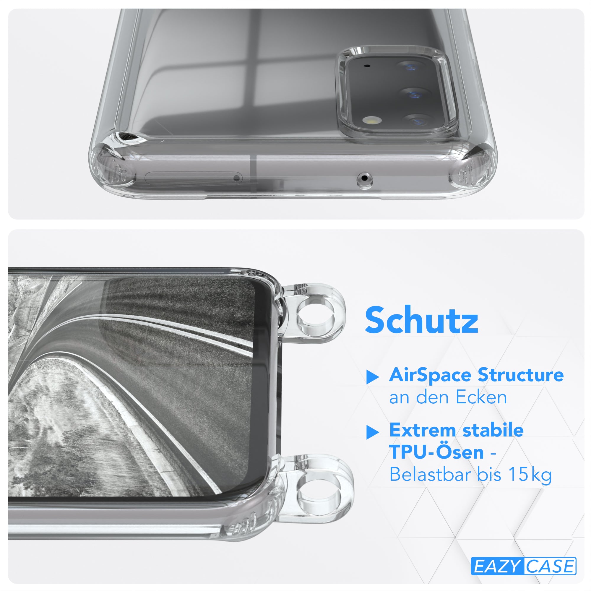 Galaxy S20 / 5G transparente Hülle + Kordel