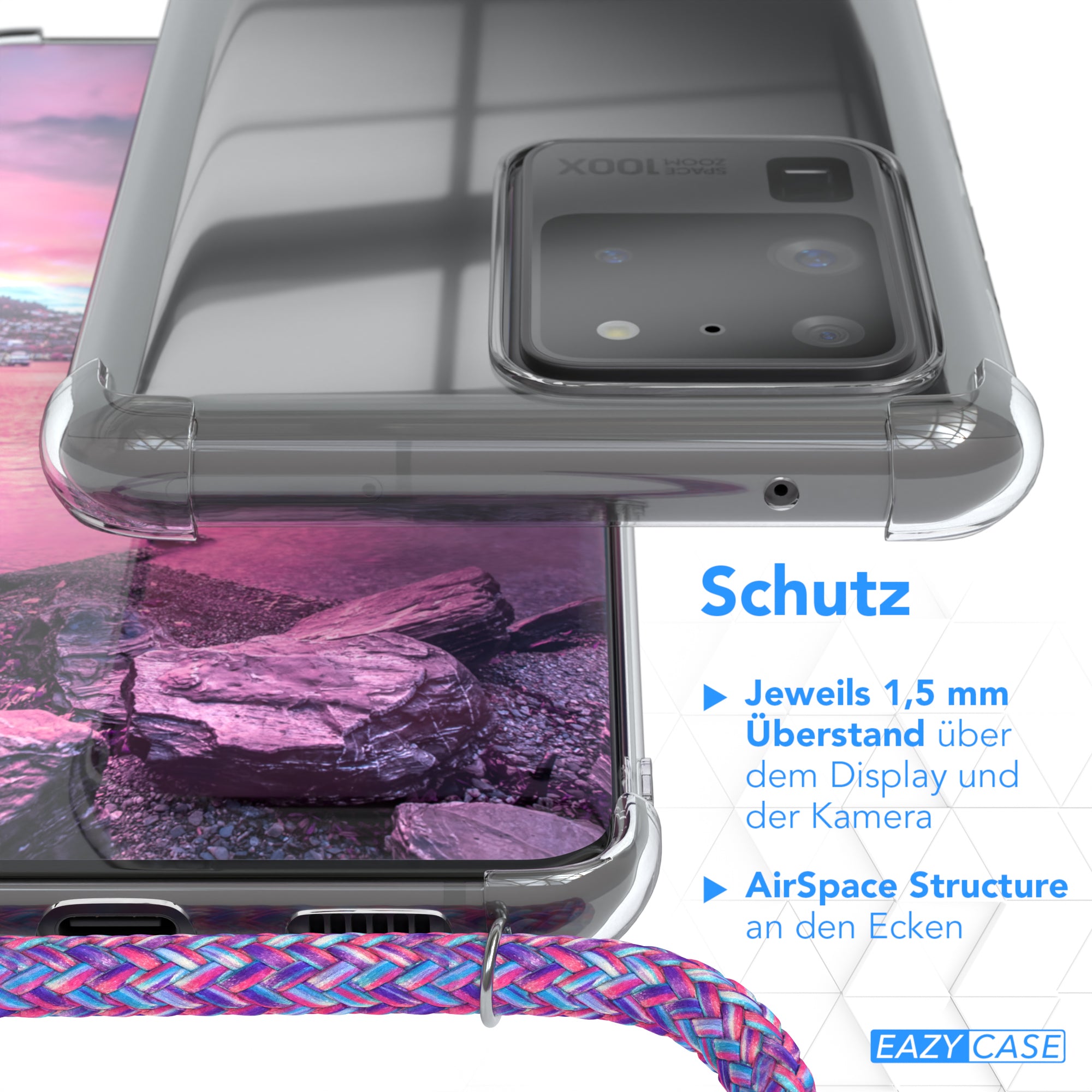 Galaxy S20 Ultra / 5G transparente Hülle + Kordel