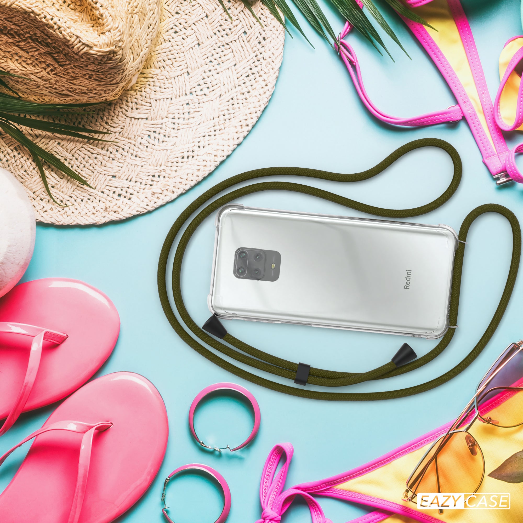 Xiaomi Redmi Note 9S / 9 Pro / 9 Pro Max transparente Hülle + Kordel