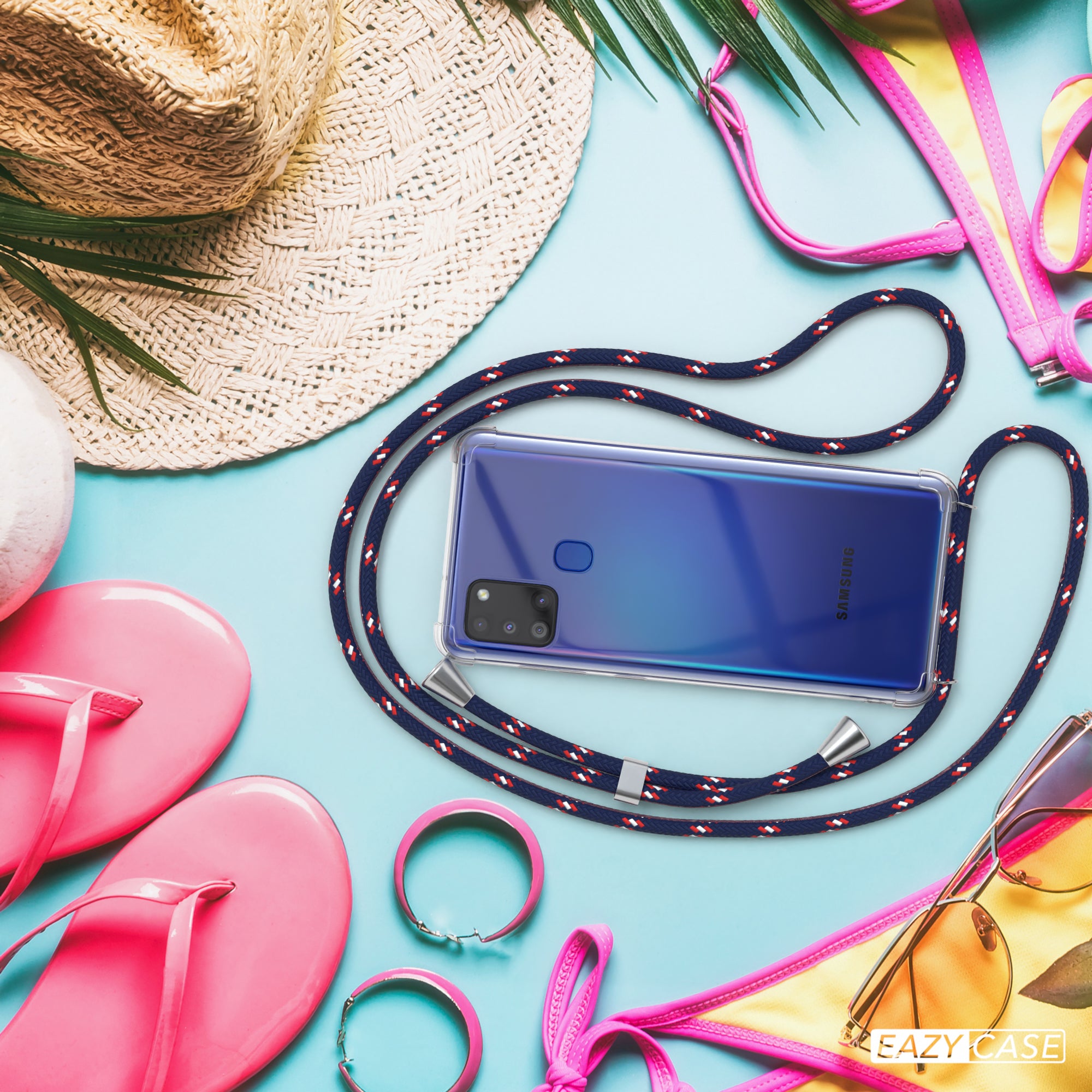 Galaxy A21s transparente Hülle + Kordel