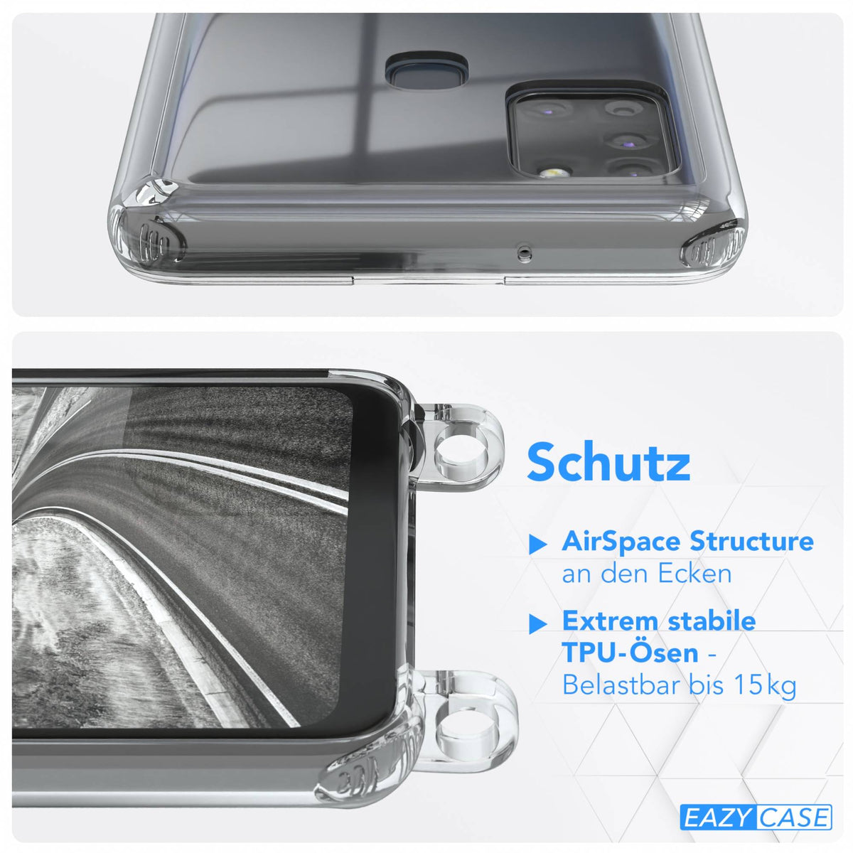 Galaxy A21s transparente Hülle + Kordel