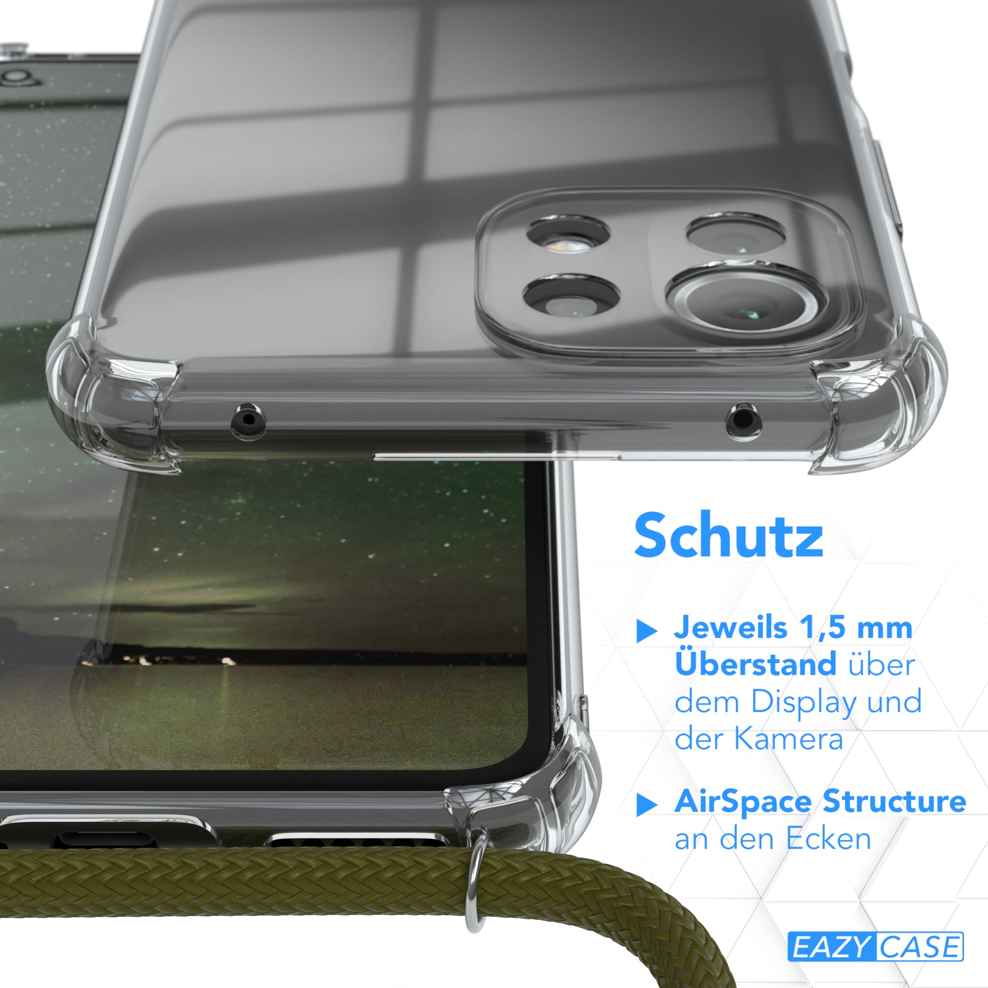 Xiaomi Mi 11 Lite / 5G / 11 Lite 5G NE transparente Hülle + Kordel