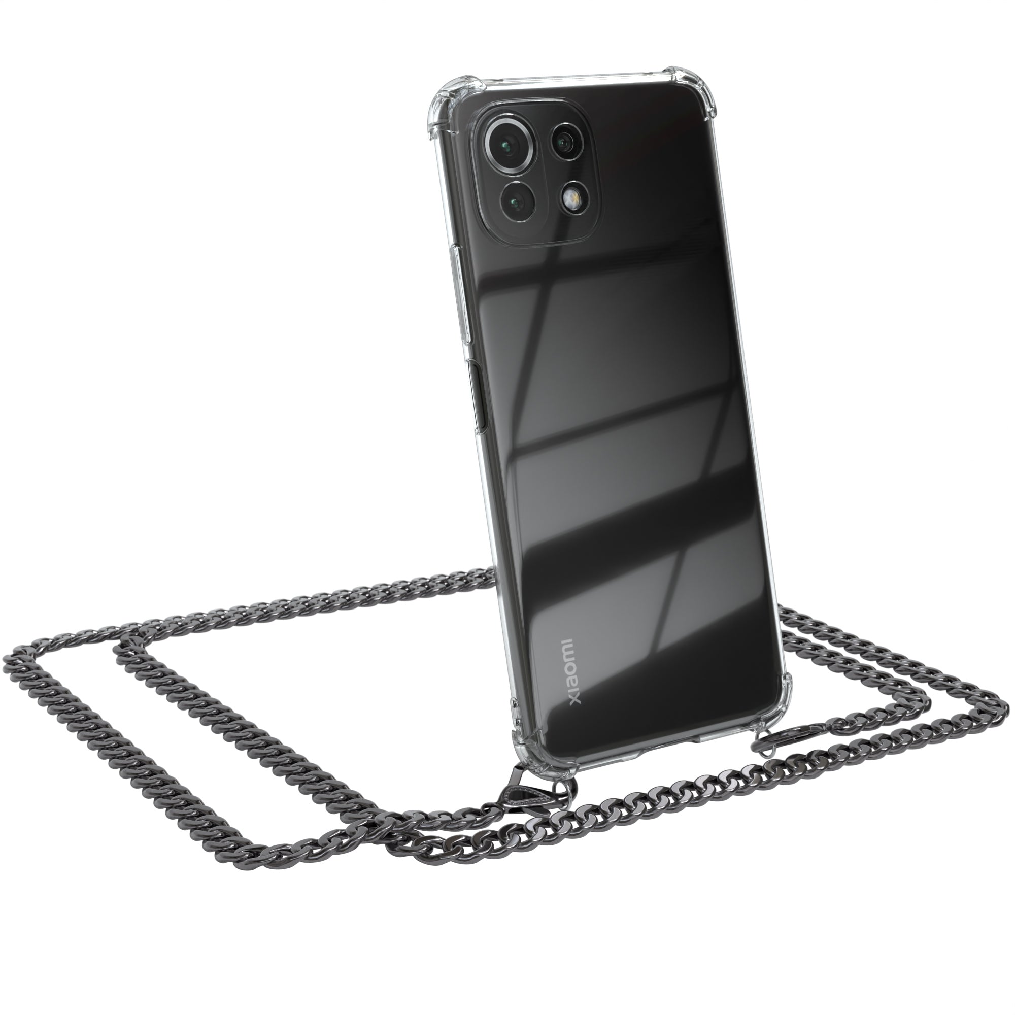 Xiaomi Mi 11 Lite / 5G / 11 Lite 5G NE Hülle mit Metallkette + Schwarze Kordel