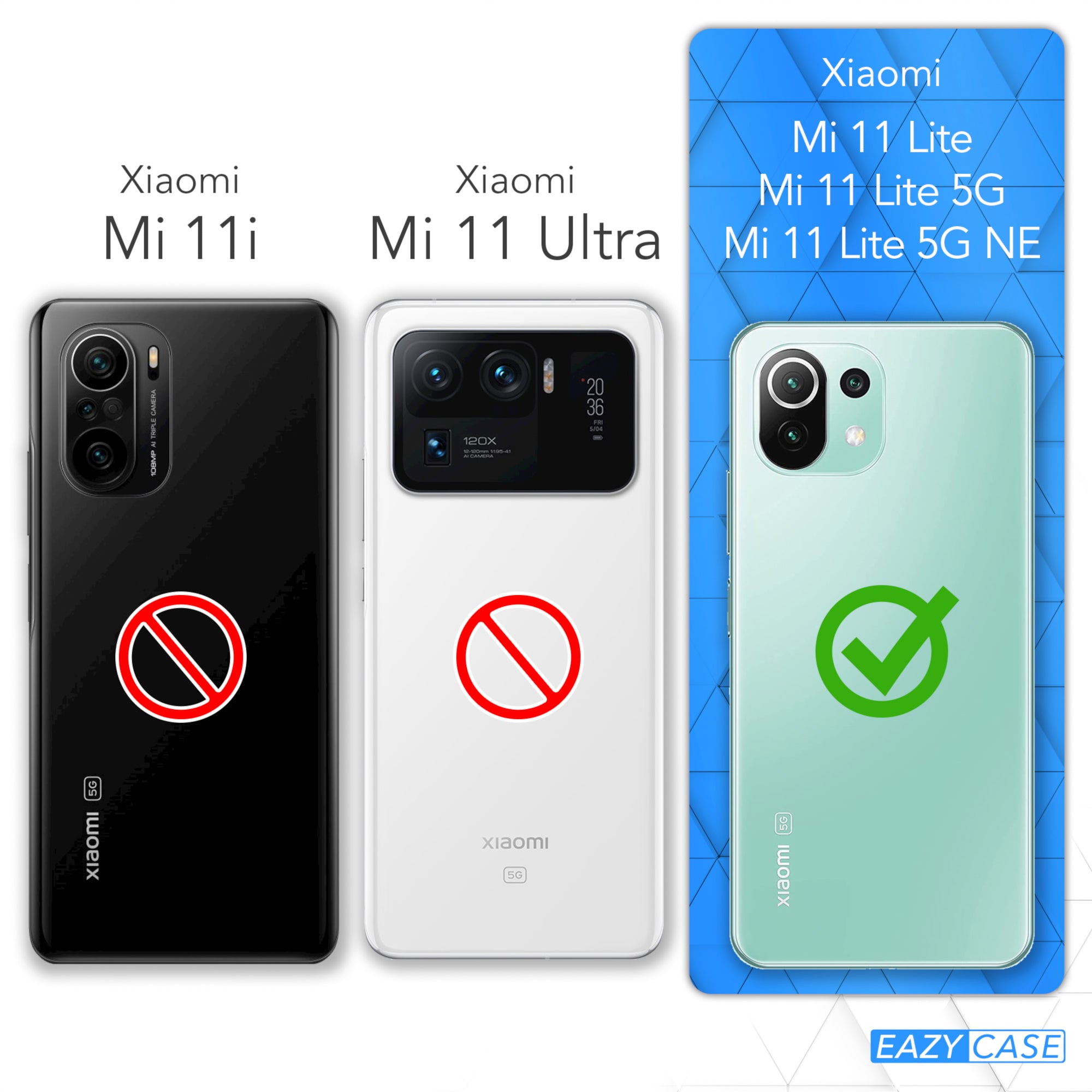 Xiaomi Mi 11 Lite / 5G / 11 Lite 5G NE Hülle mit Metallkette + Schwarze Kordel