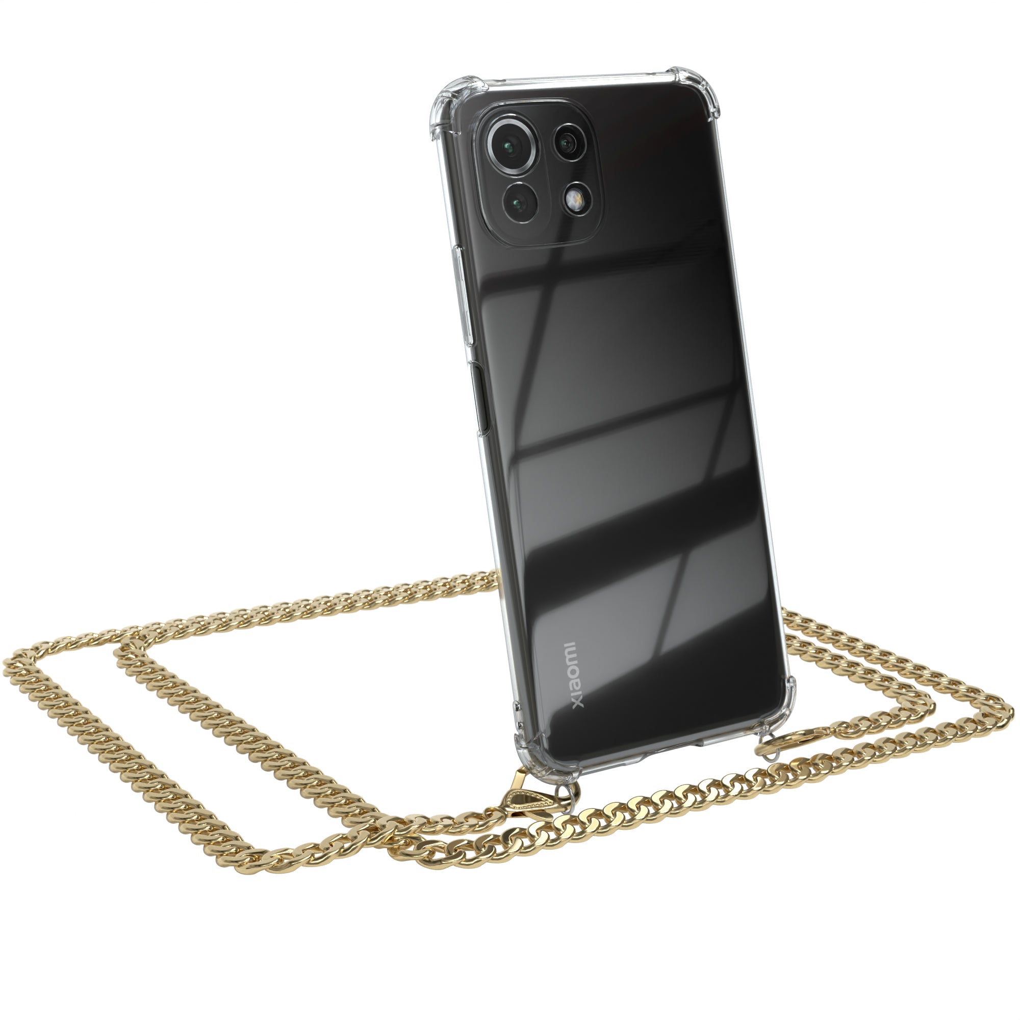 Xiaomi Mi 11 Lite / 5G / 11 Lite 5G NE Hülle mit Metallkette + Schwarze Kordel