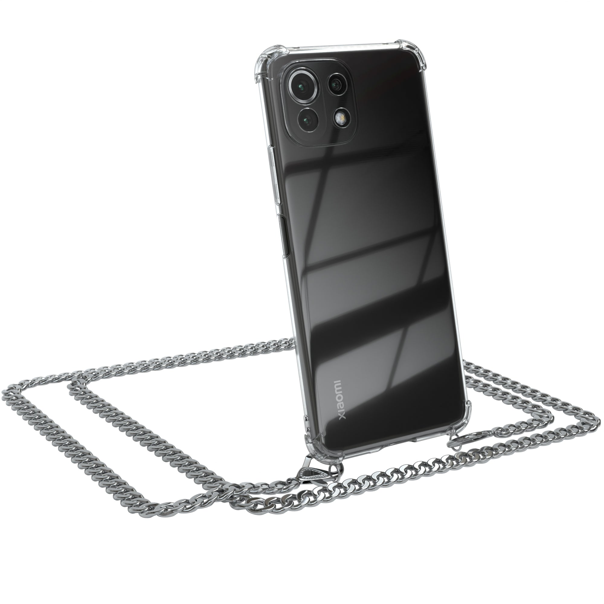 Xiaomi Mi 11 Lite / 5G / 11 Lite 5G NE Hülle mit Metallkette + Schwarze Kordel