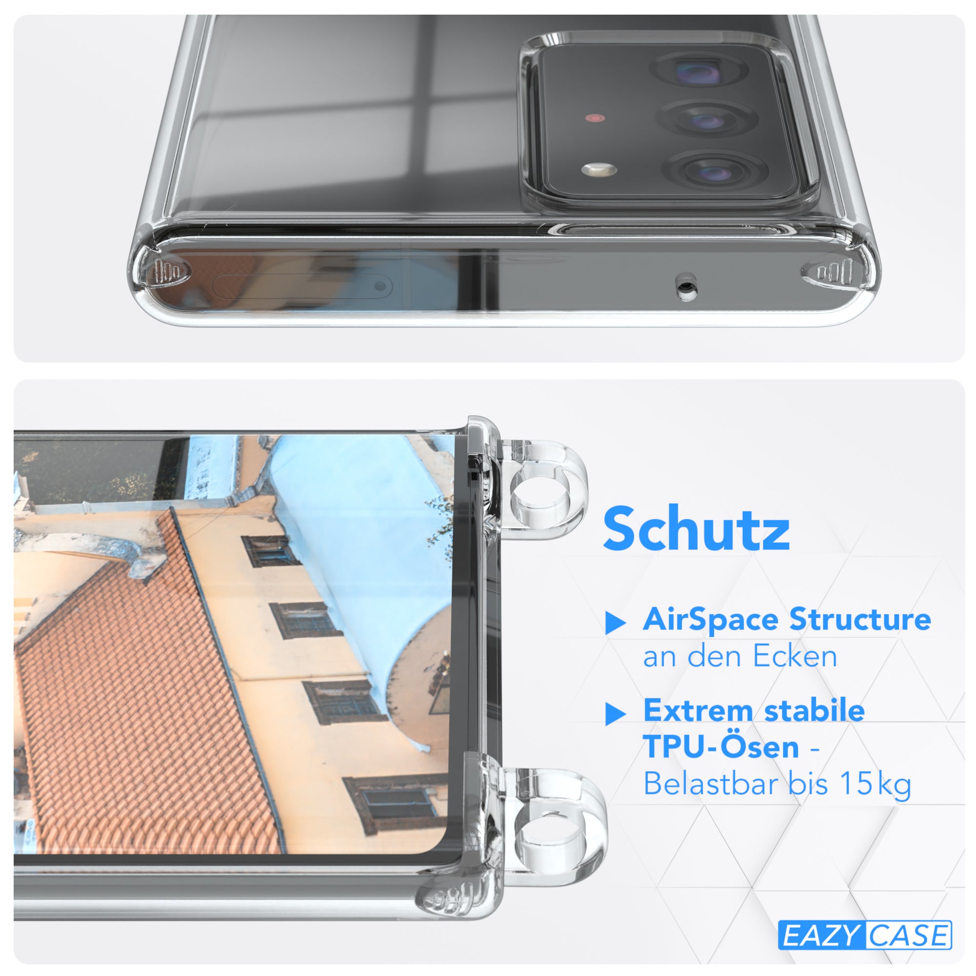 Galaxy Note 20 Ultra transparente Hülle + Kordel