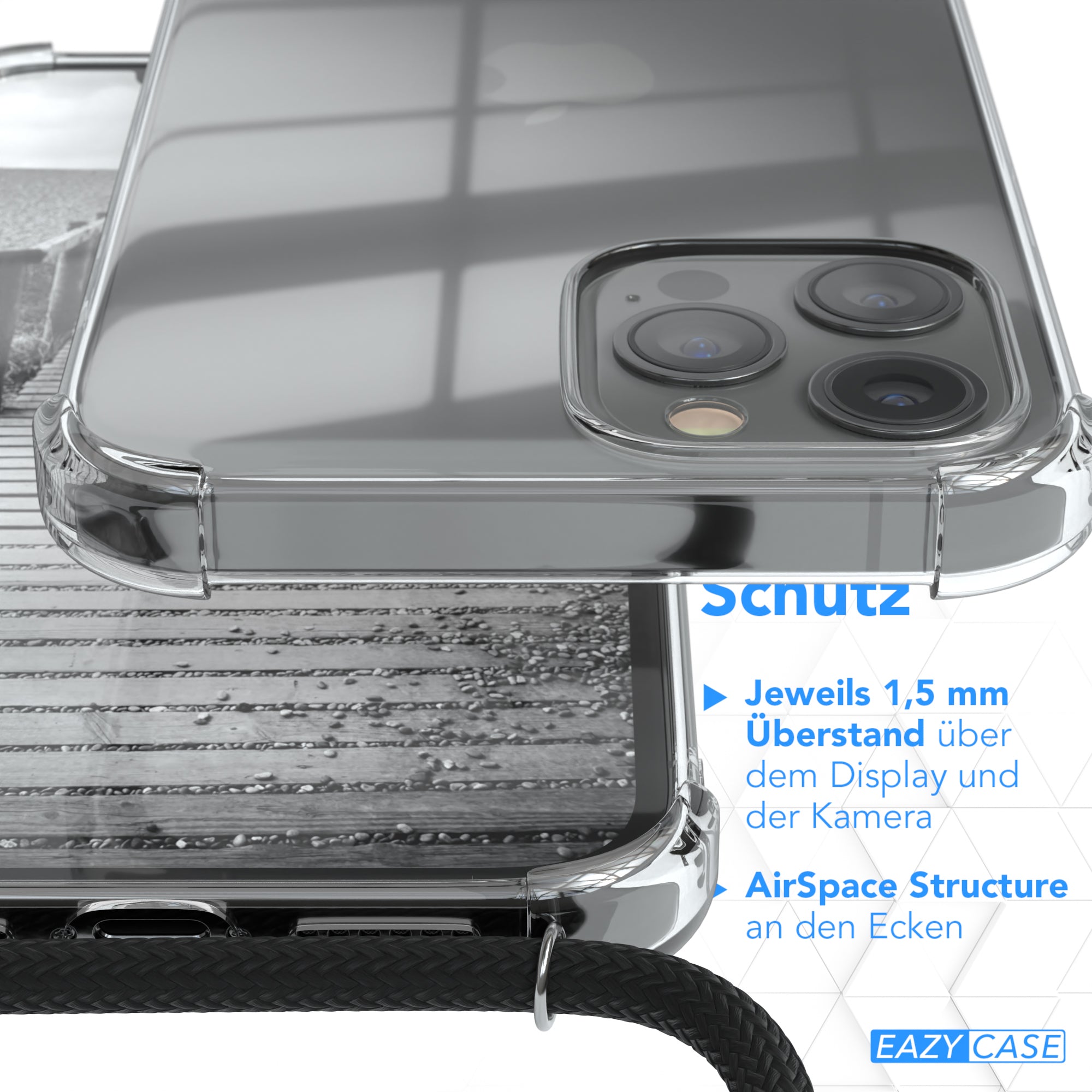 iPhone 12 Pro Max transparente Hülle + Kordel