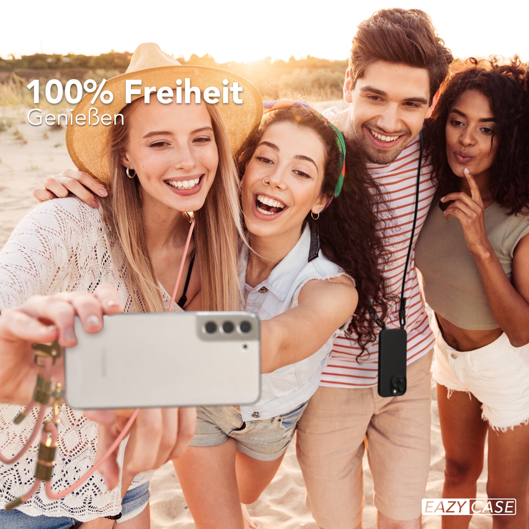 Galaxy S22 Plus 5G Hülle + Kordel mit Karabinern