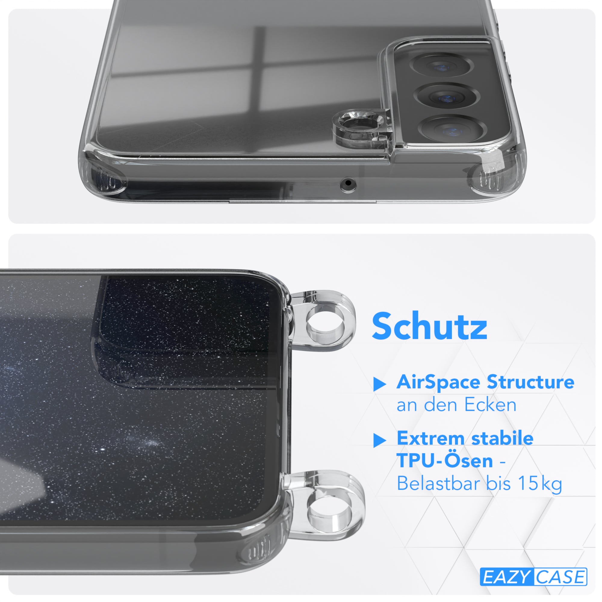 Galaxy S22 Plus 5G Hülle + Kordel mit Karabinern