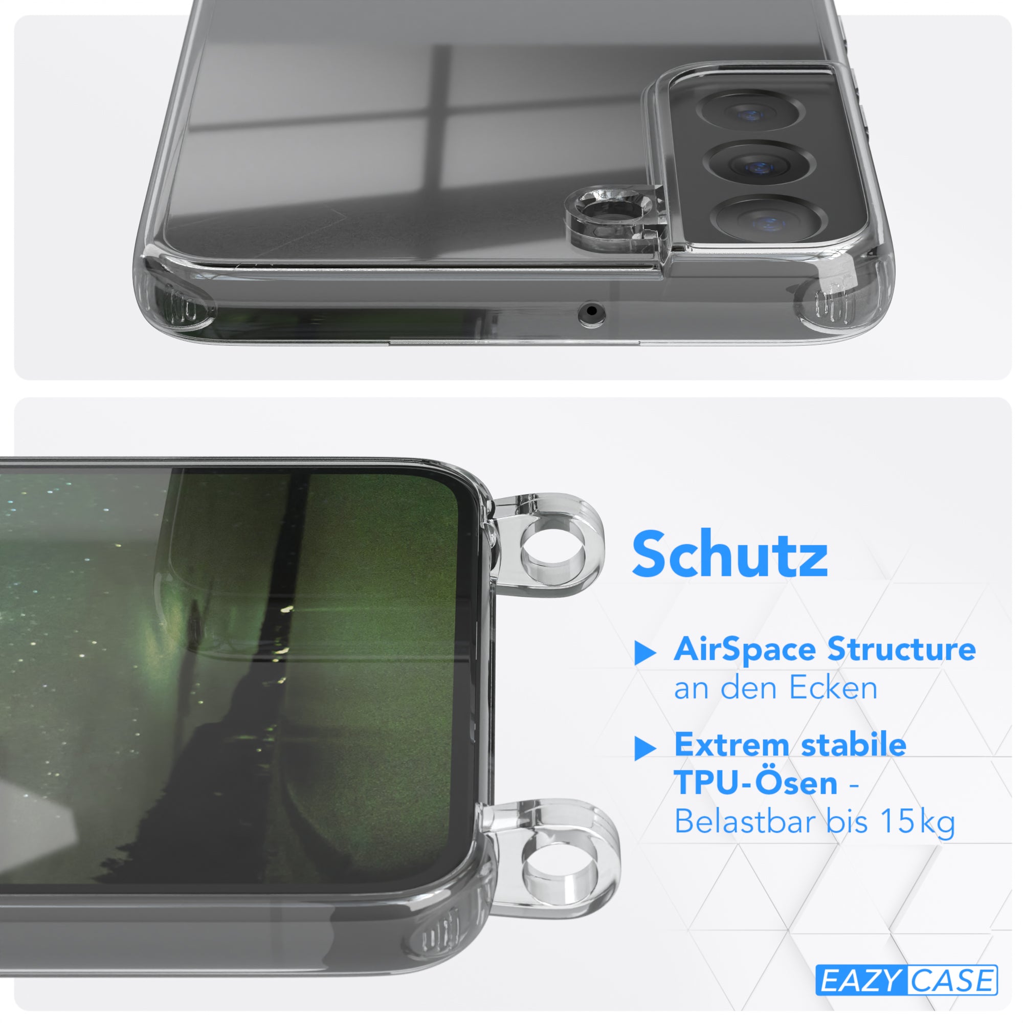 Galaxy S22 Plus 5G Hülle + Kordel mit Karabinern