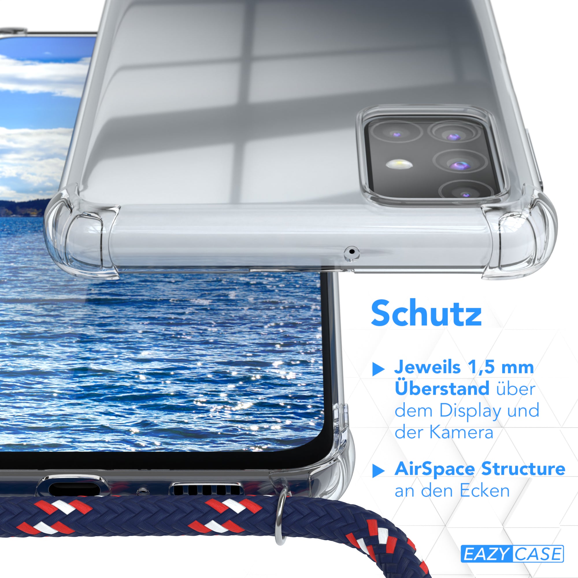 Galaxy M31s transparente Hülle + Kordel