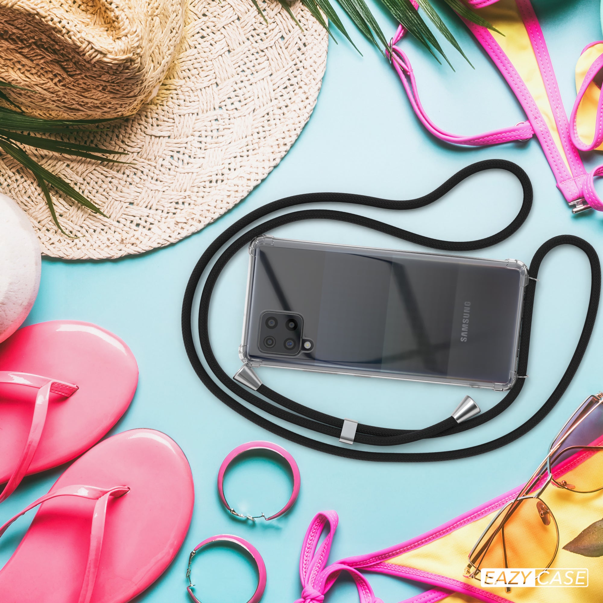 Galaxy A42 5G transparente Hülle + Kordel