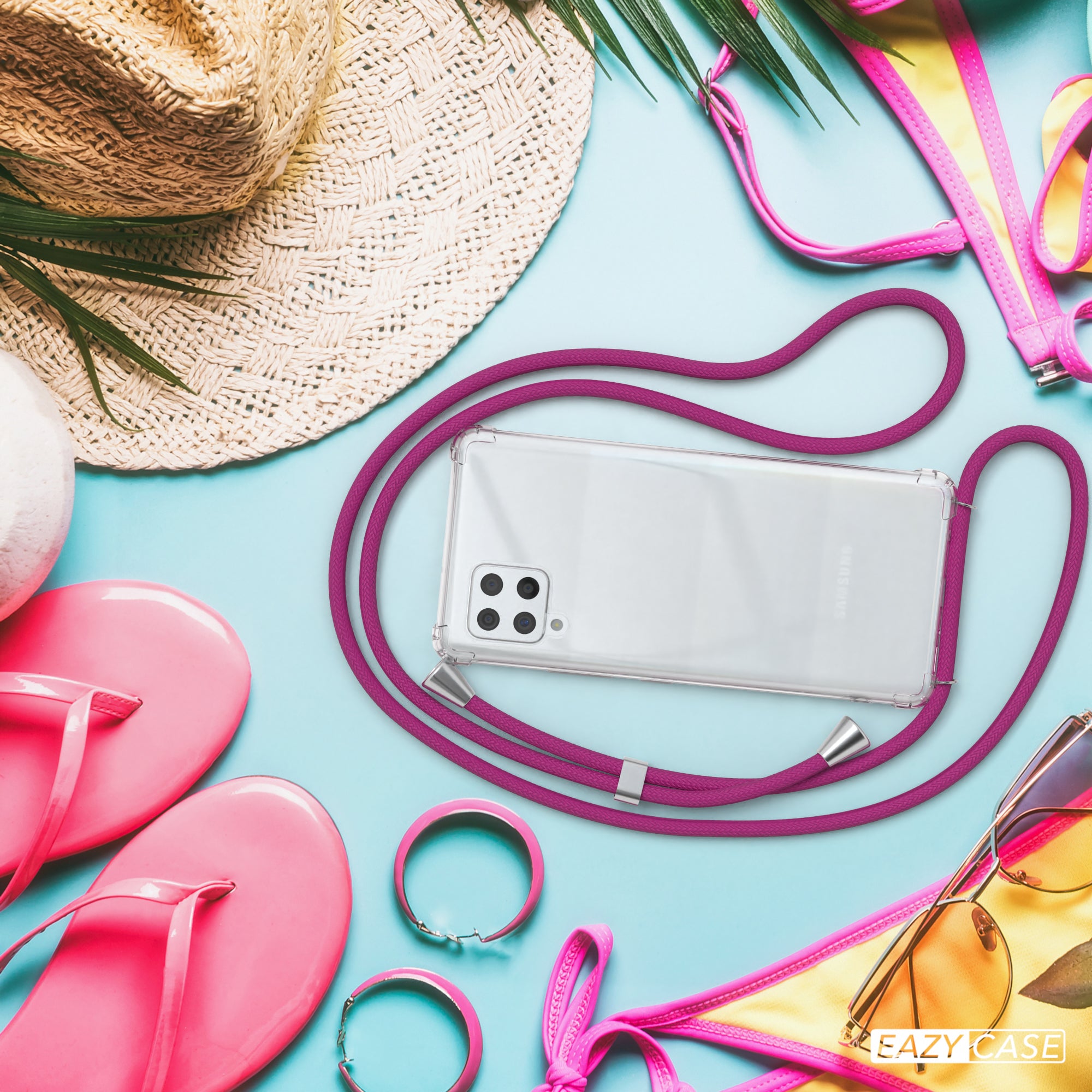 Galaxy A42 5G transparente Hülle + Kordel