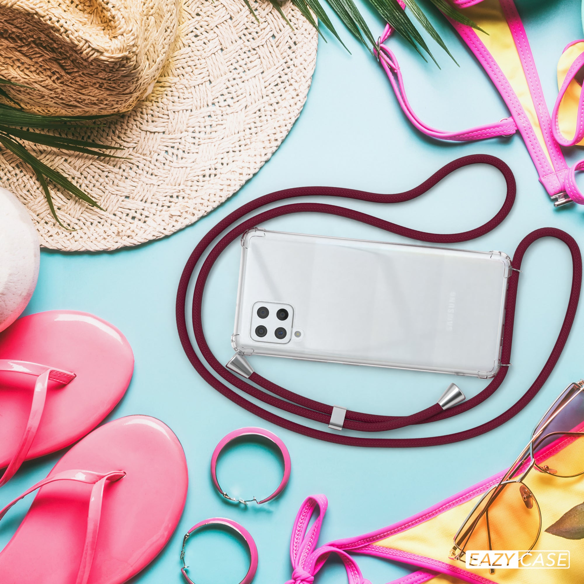 Galaxy A42 5G transparente Hülle + Kordel