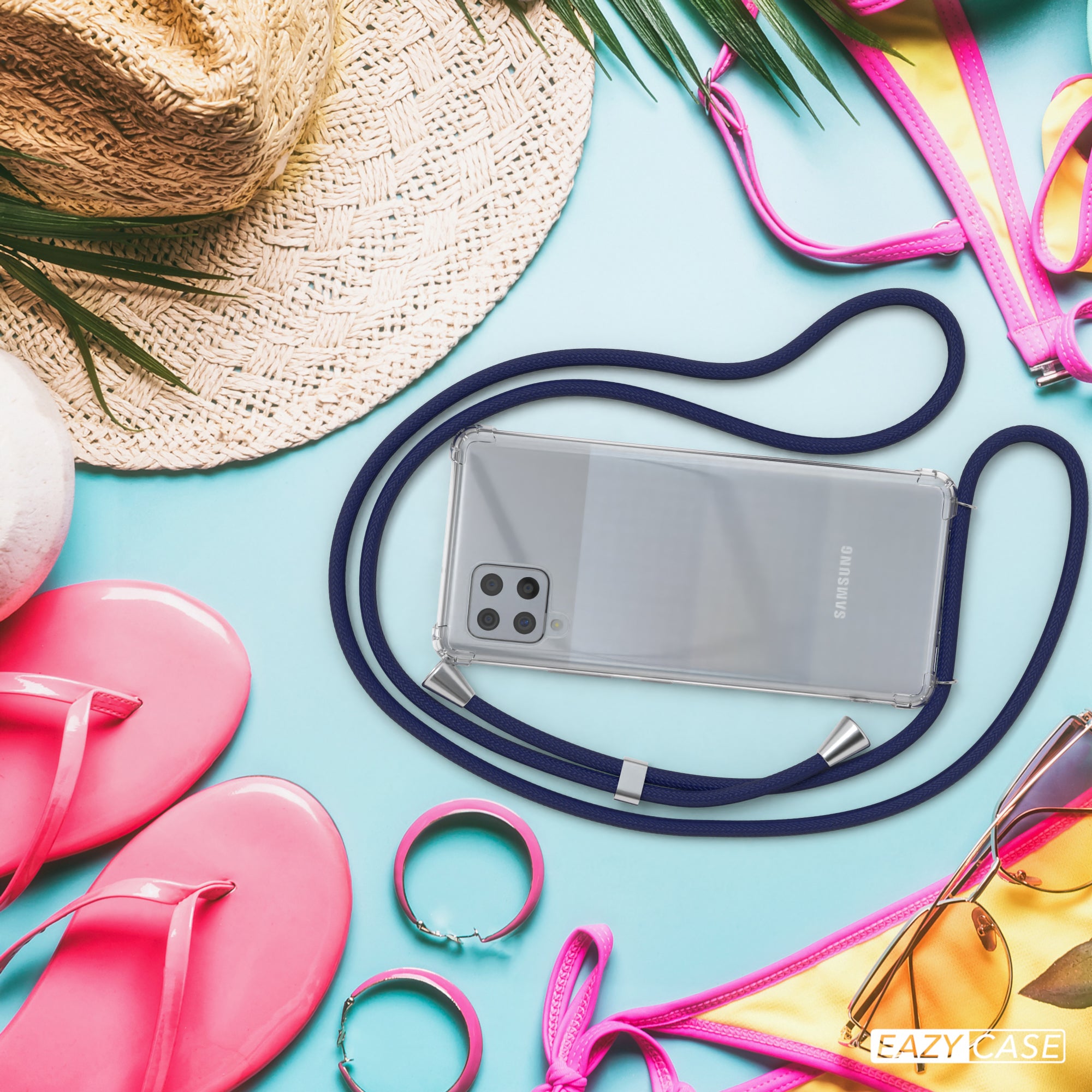 Galaxy A42 5G transparente Hülle + Kordel