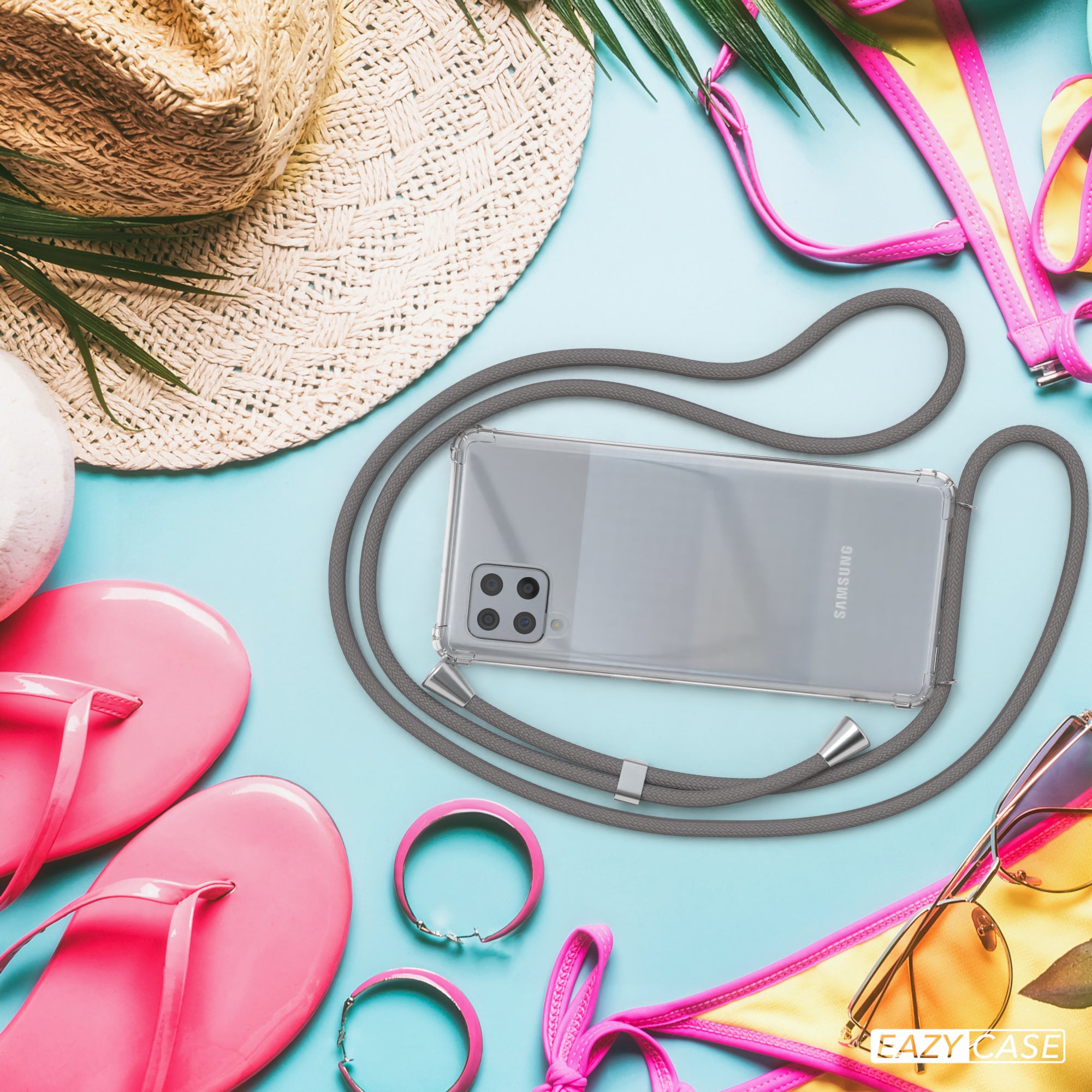 Galaxy A42 5G transparente Hülle + Kordel