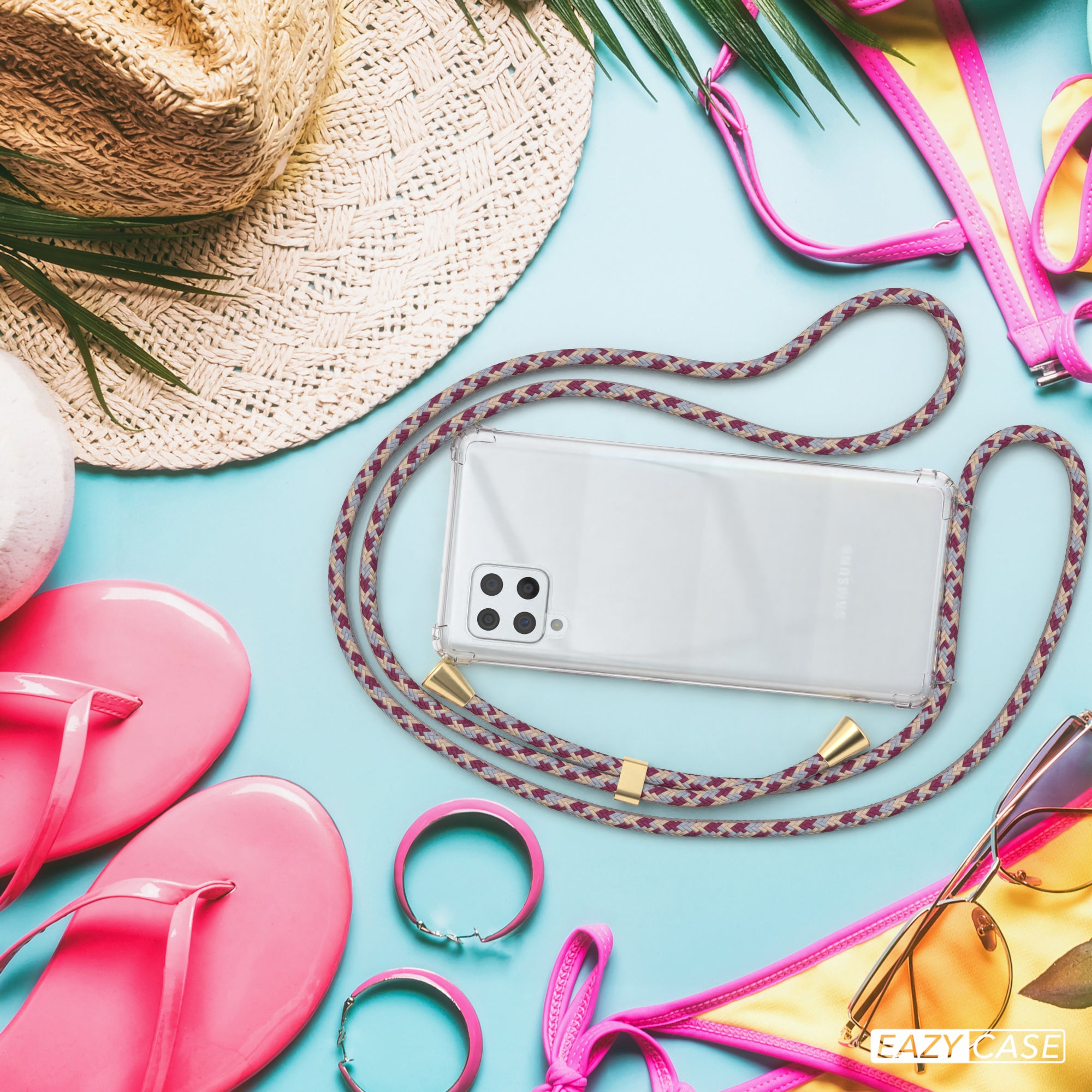 Galaxy A42 5G transparente Hülle + Kordel