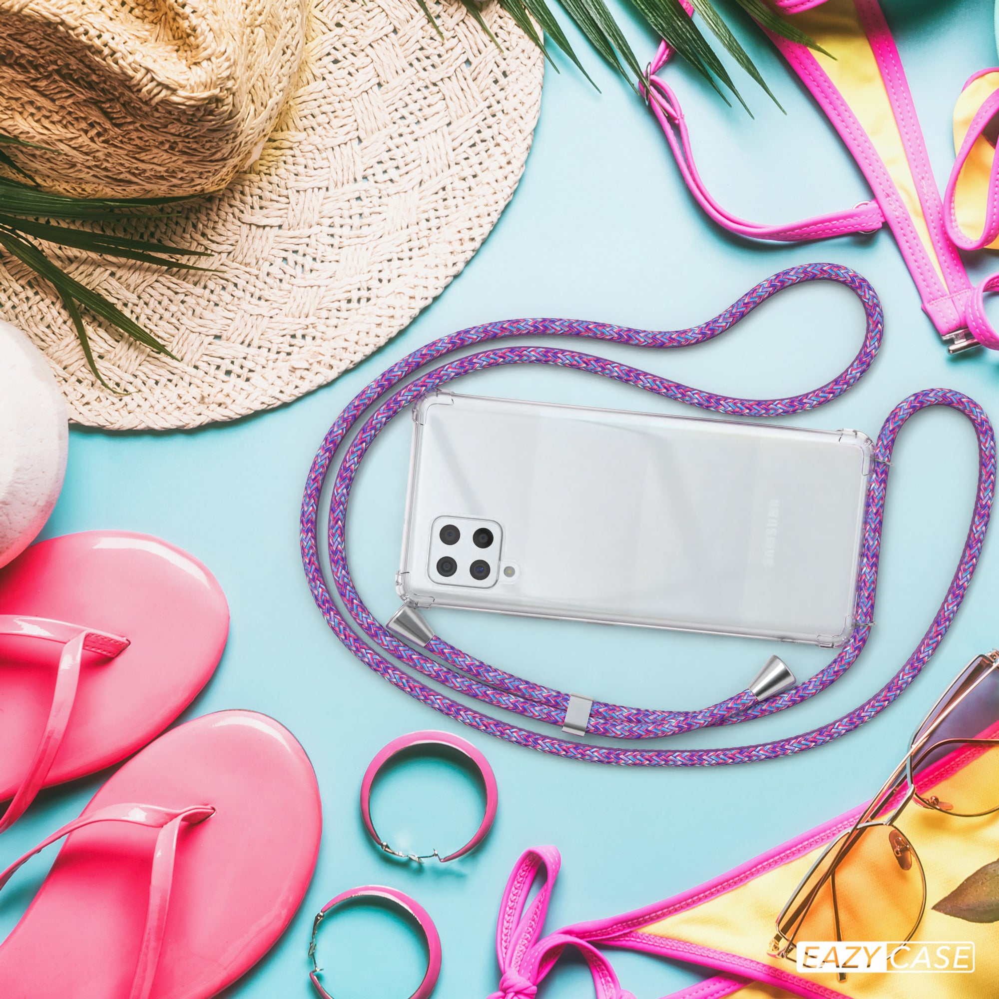 Galaxy A42 5G transparente Hülle + Kordel