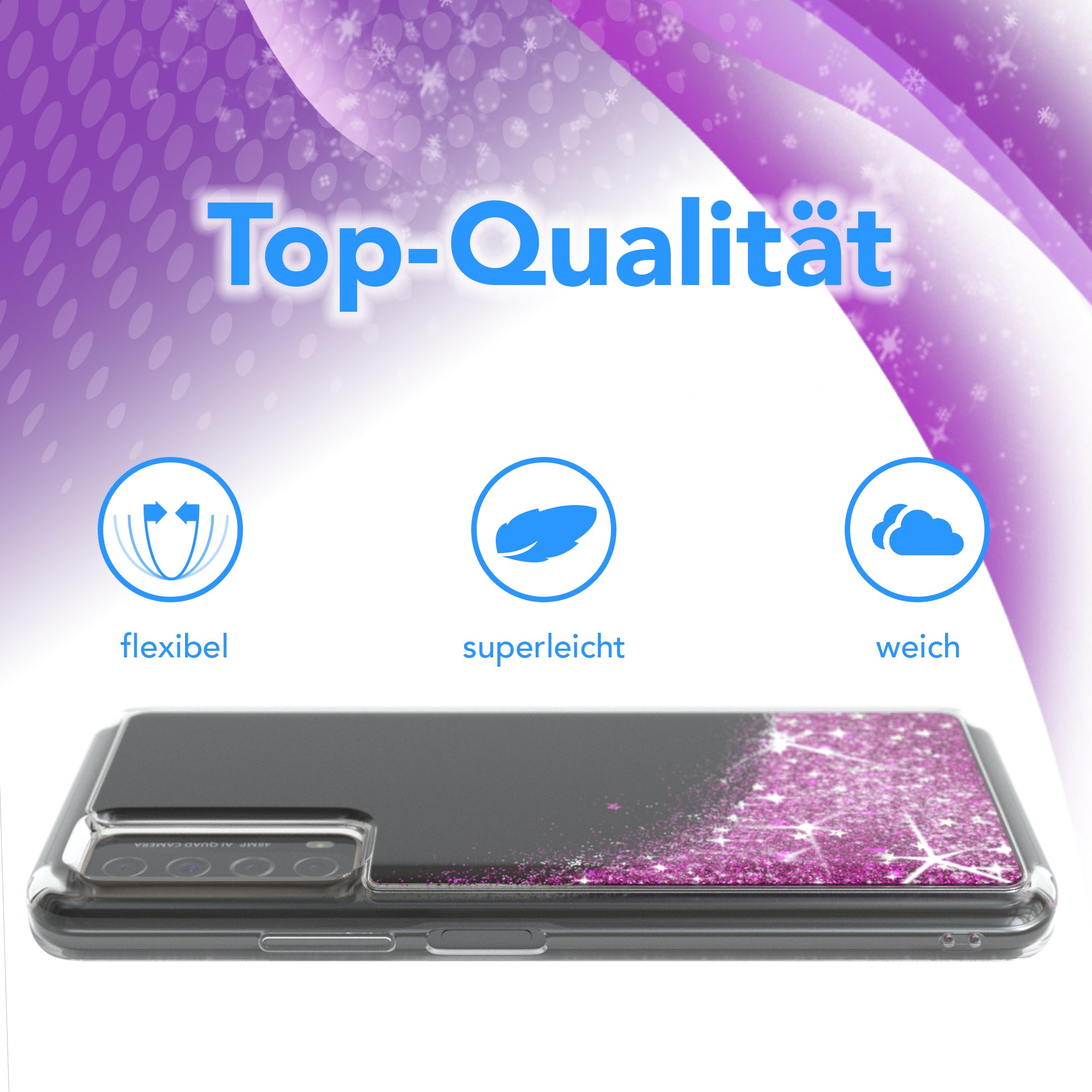 Huawei P Smart 2021 / Y7a Glitzerhülle