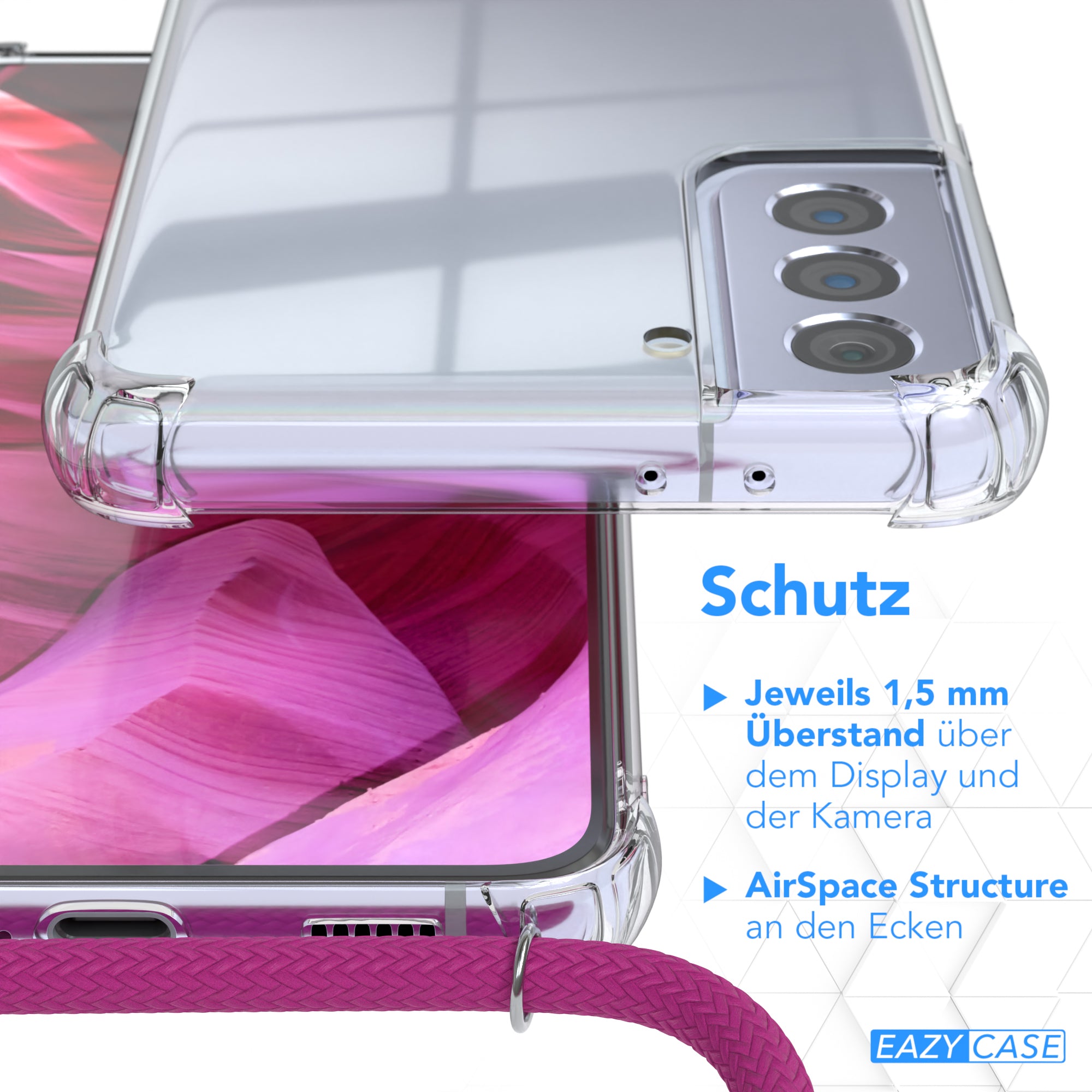 Galaxy S21 Plus 5G transparente Hülle + Kordel