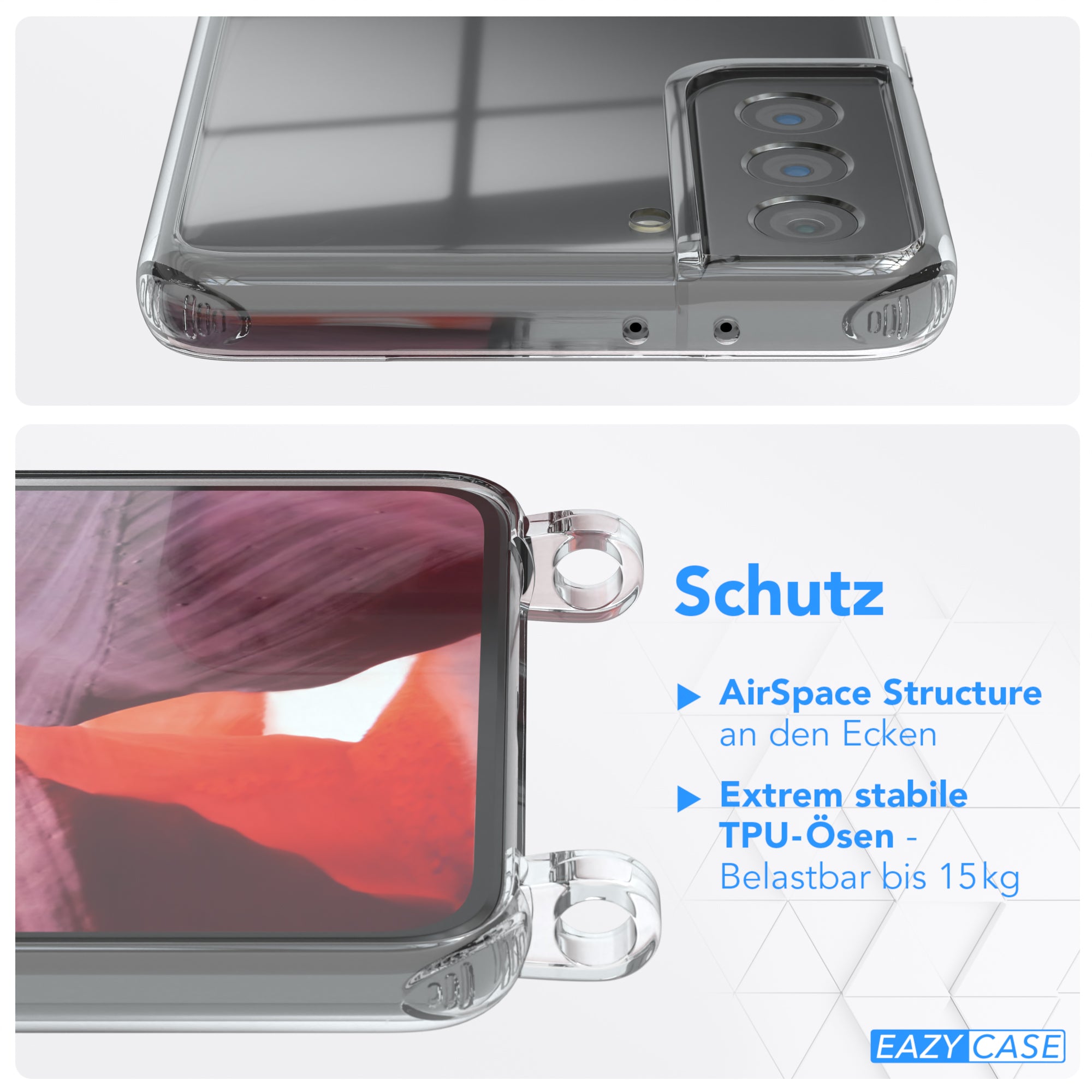 Galaxy S21 Plus 5G transparente Hülle + Kordel