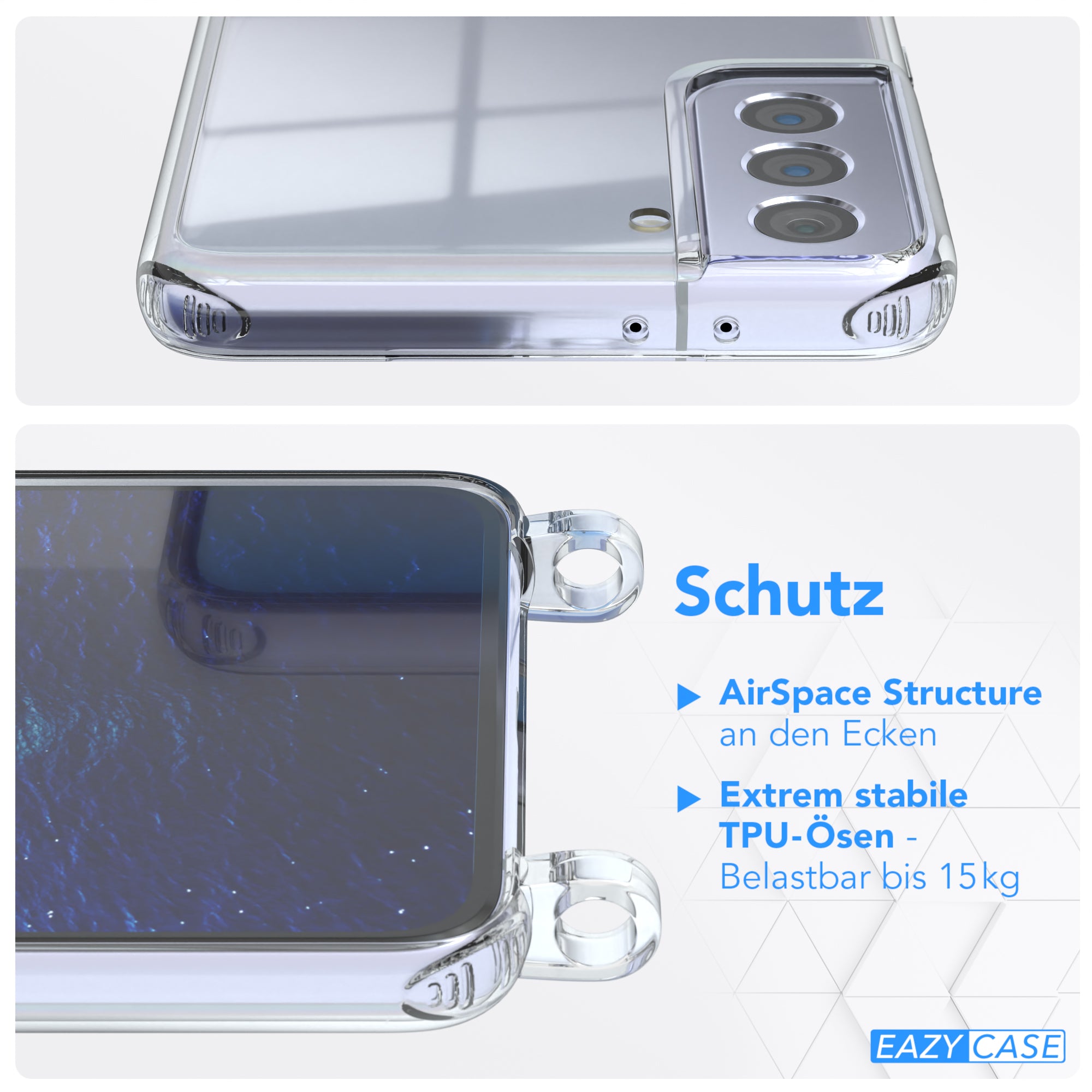 Galaxy S21 Plus 5G transparente Hülle + Kordel