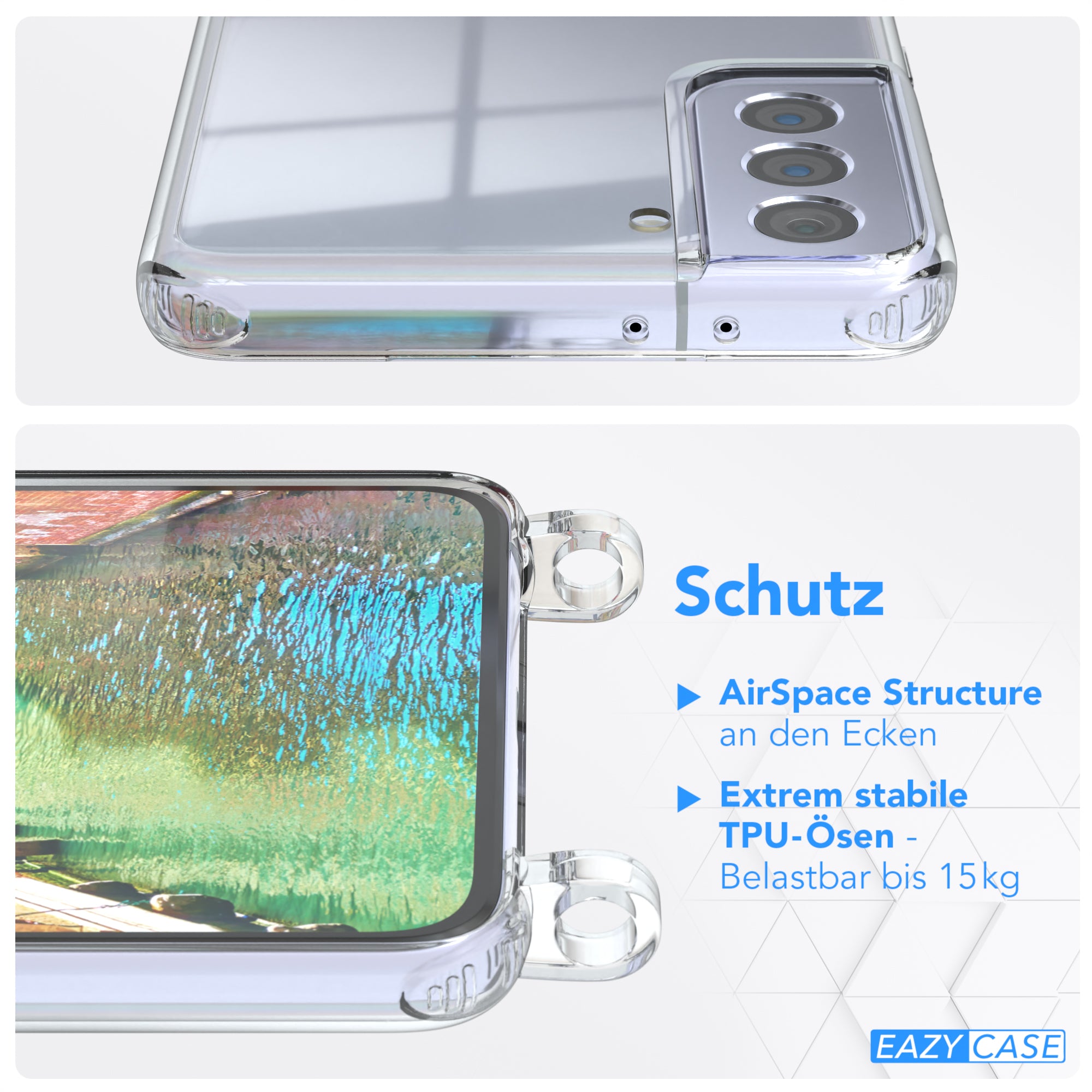 Galaxy S21 Plus 5G transparente Hülle + Kordel