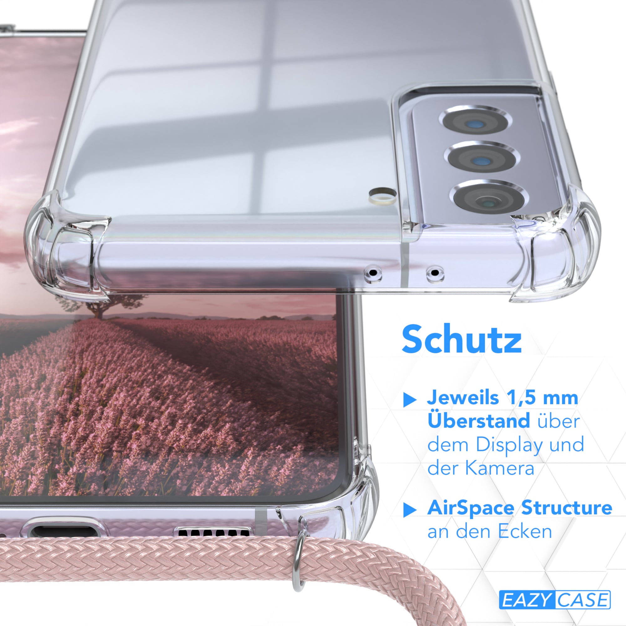 Galaxy S21 Plus 5G transparente Hülle + Kordel