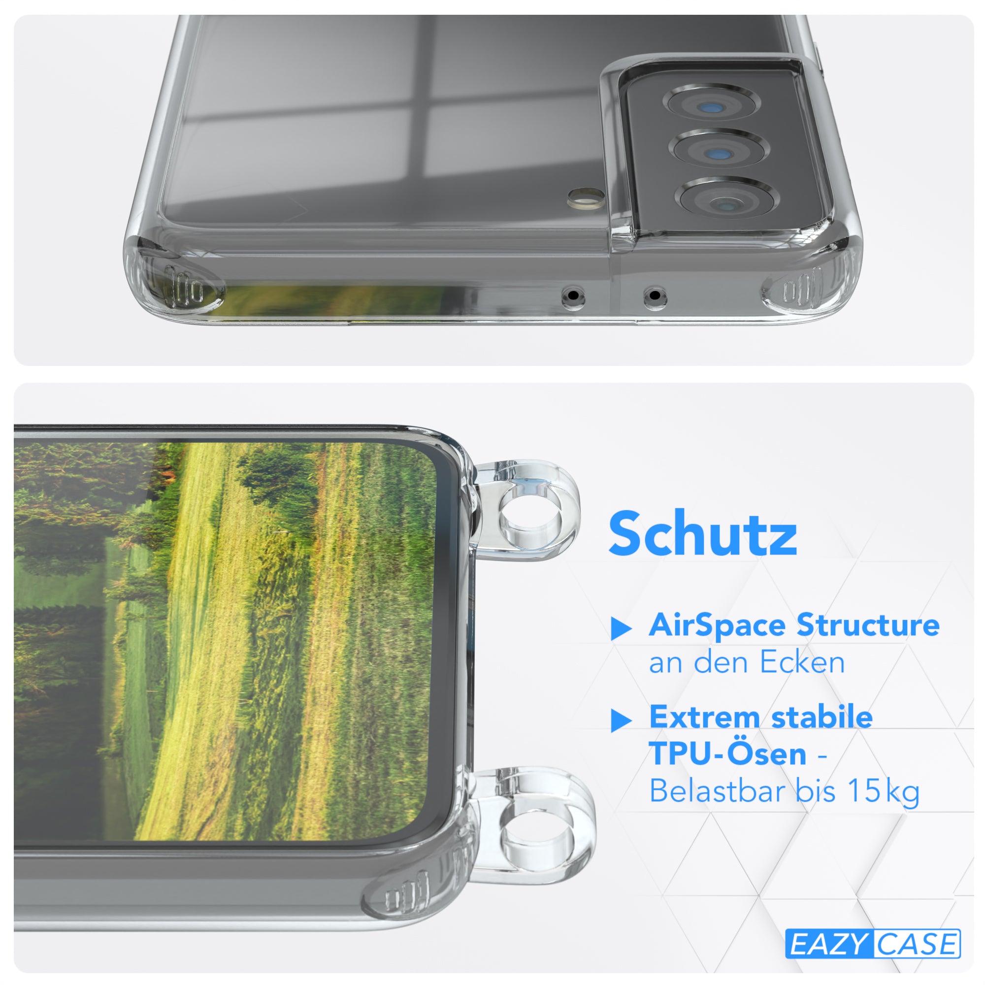 Galaxy S21 Plus 5G transparente Hülle + Kordel