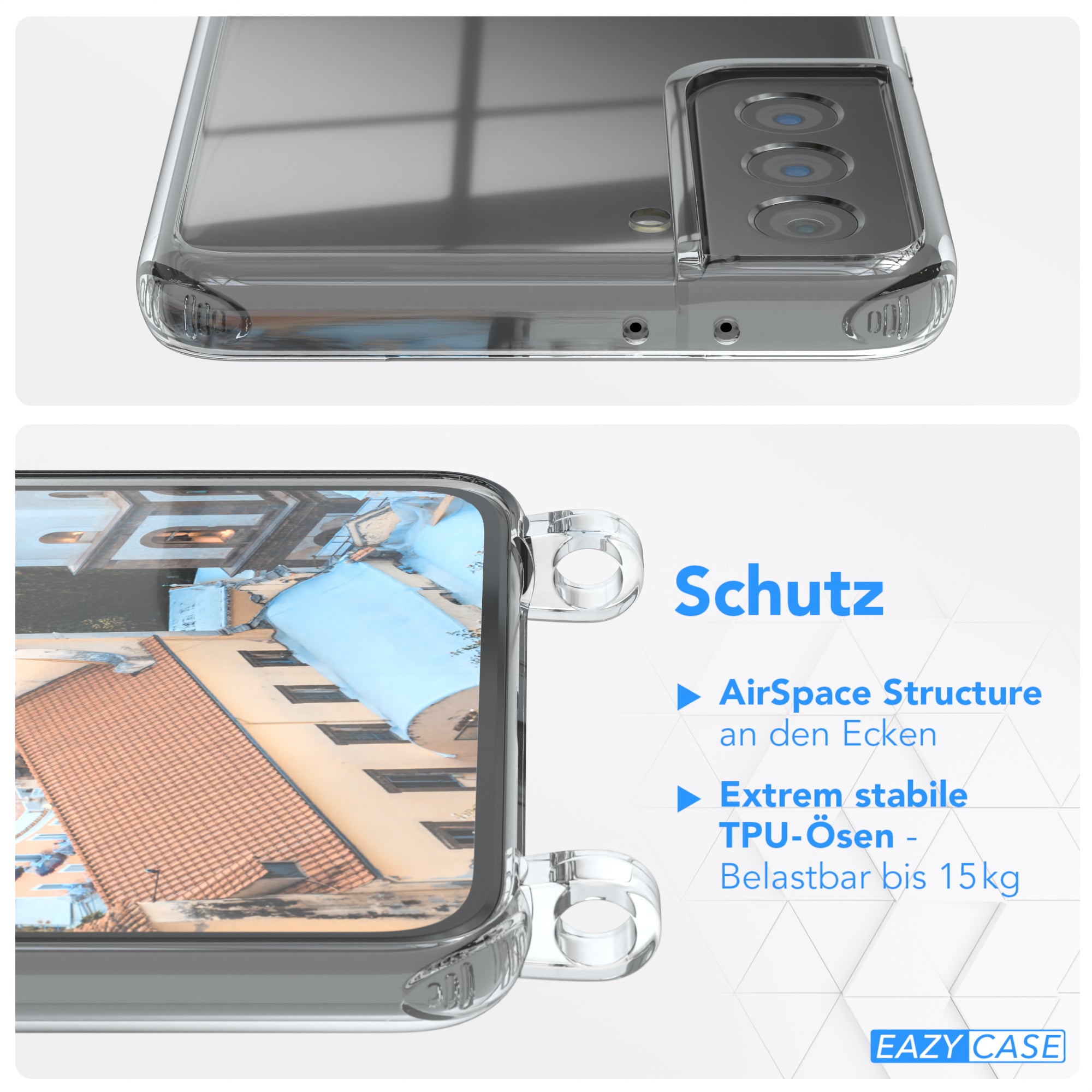 Galaxy S21 Plus 5G transparente Hülle + Kordel