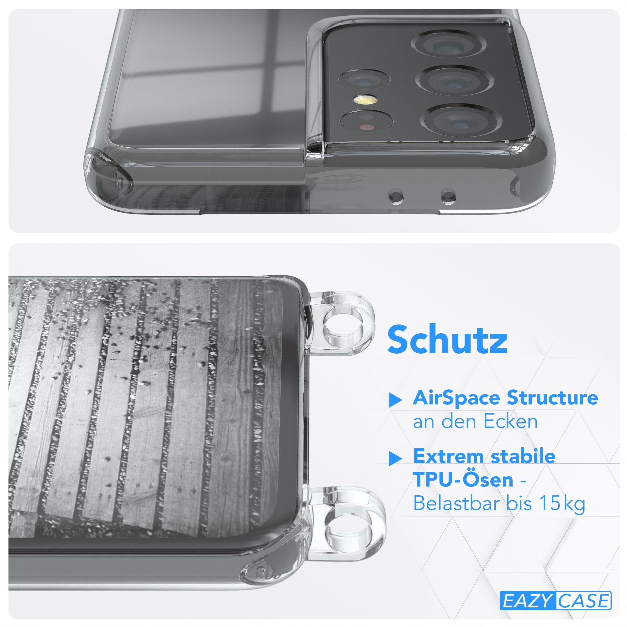 Galaxy S21 Ultra 5G transparente Hülle + Kordel