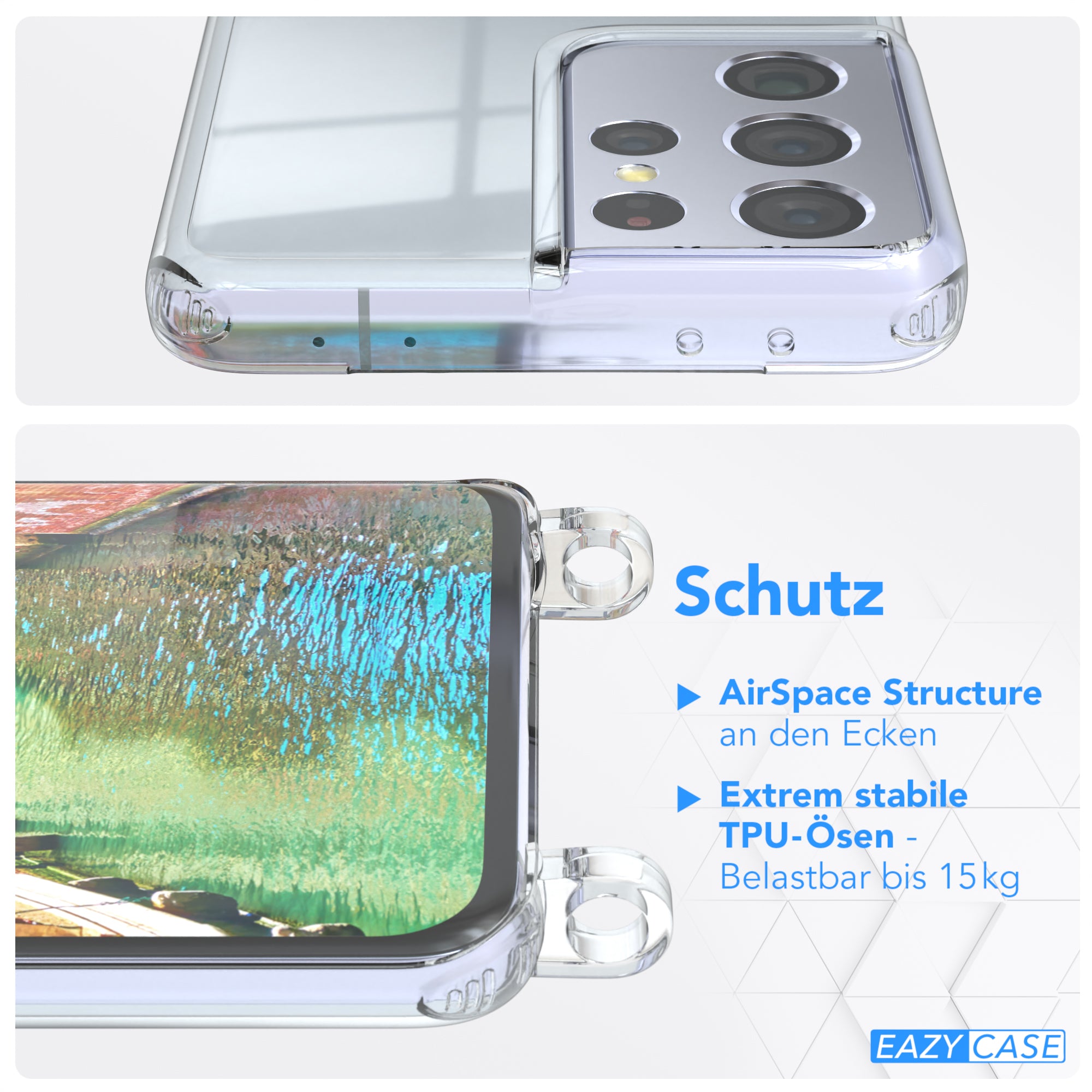 Galaxy S21 Ultra 5G transparente Hülle + Kordel