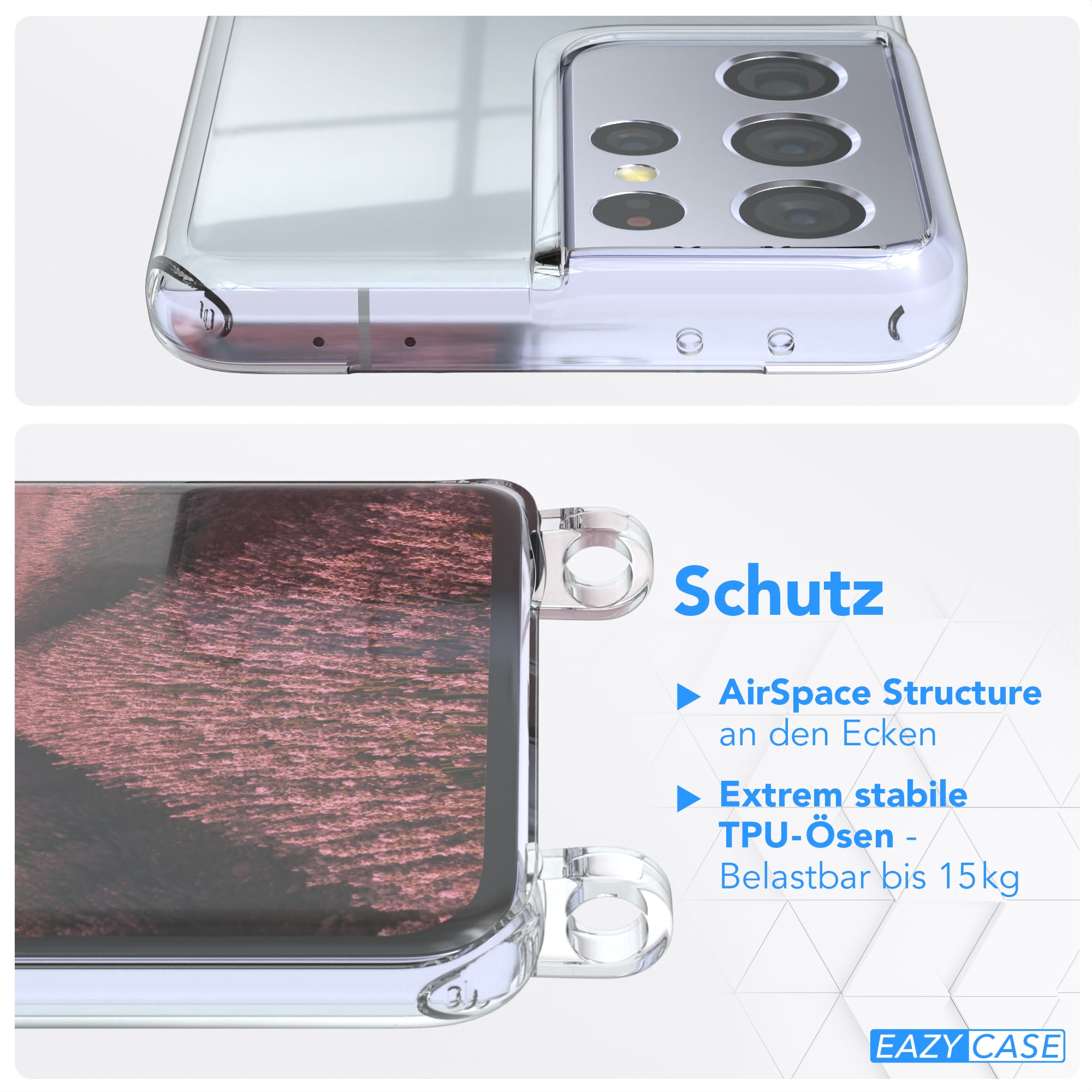 Galaxy S21 Ultra 5G transparente Hülle + Kordel