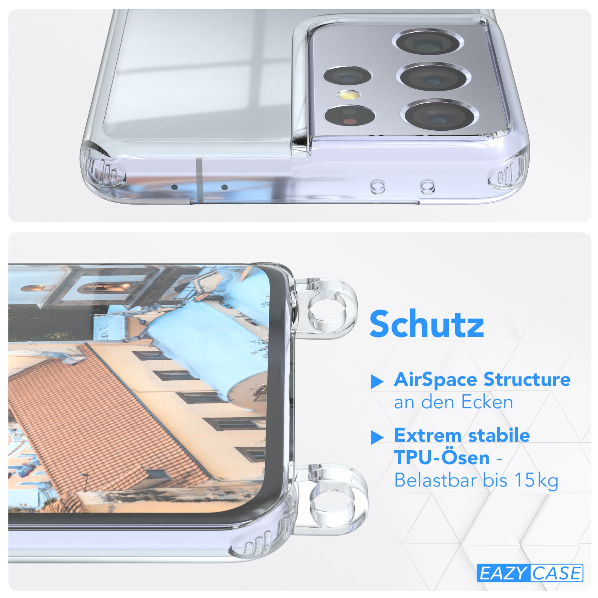 Galaxy S21 Ultra 5G transparente Hülle + Kordel