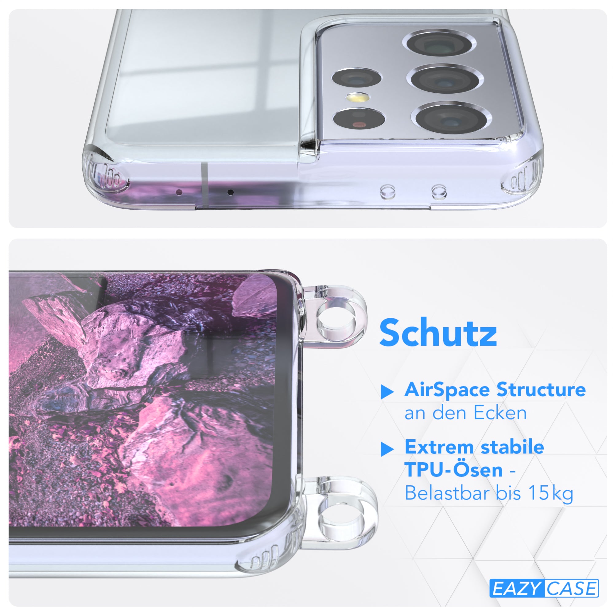 Galaxy S21 Ultra 5G transparente Hülle + Kordel