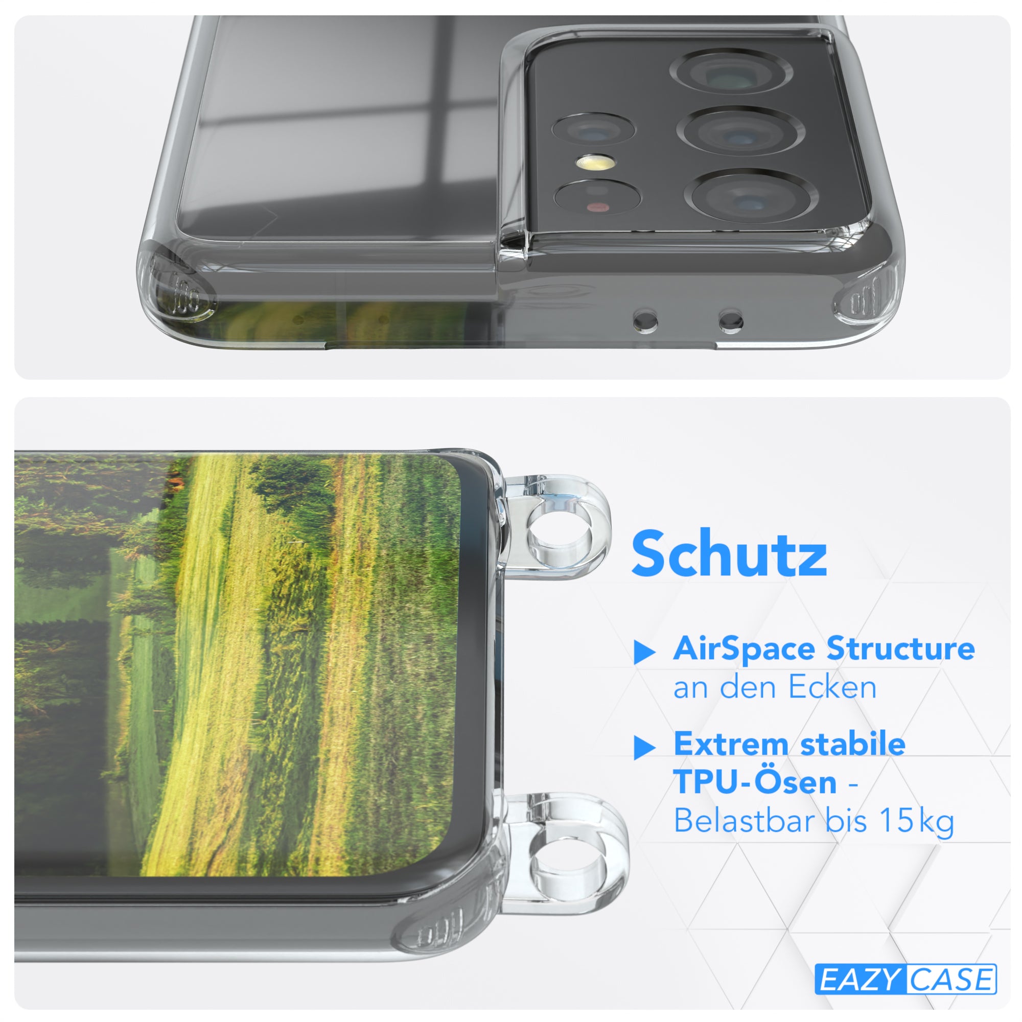 Galaxy S21 Ultra 5G transparente Hülle + Kordel