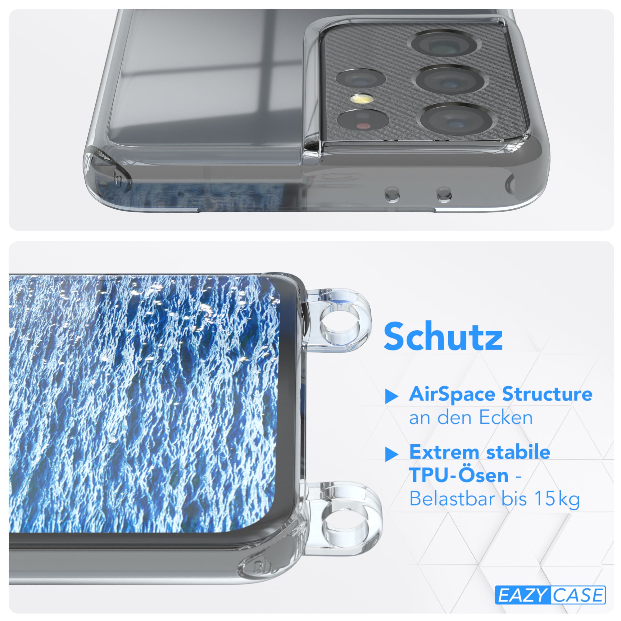 Galaxy S21 Ultra 5G transparente Hülle + Kordel