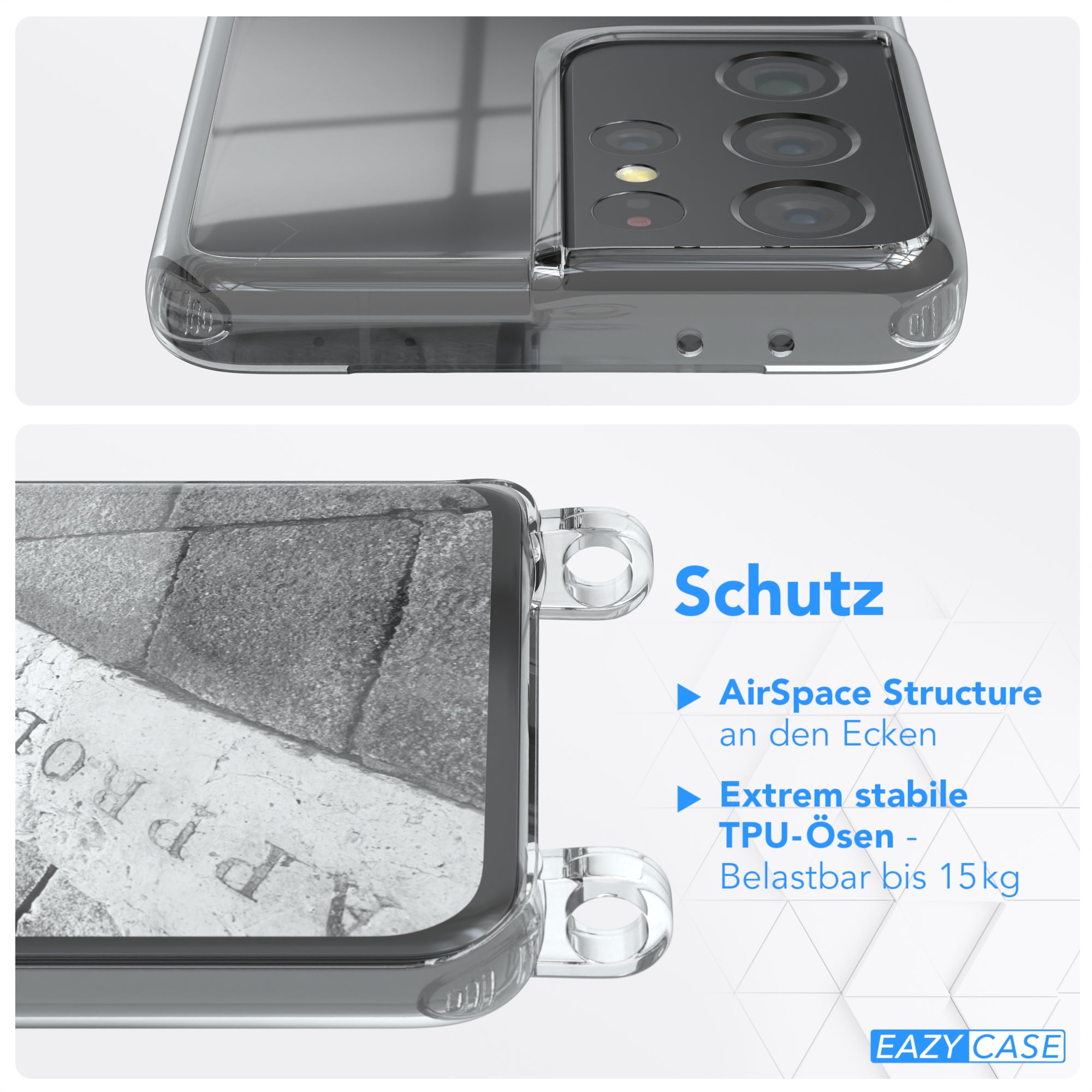 Galaxy S21 Ultra 5G transparente Hülle + Kordel