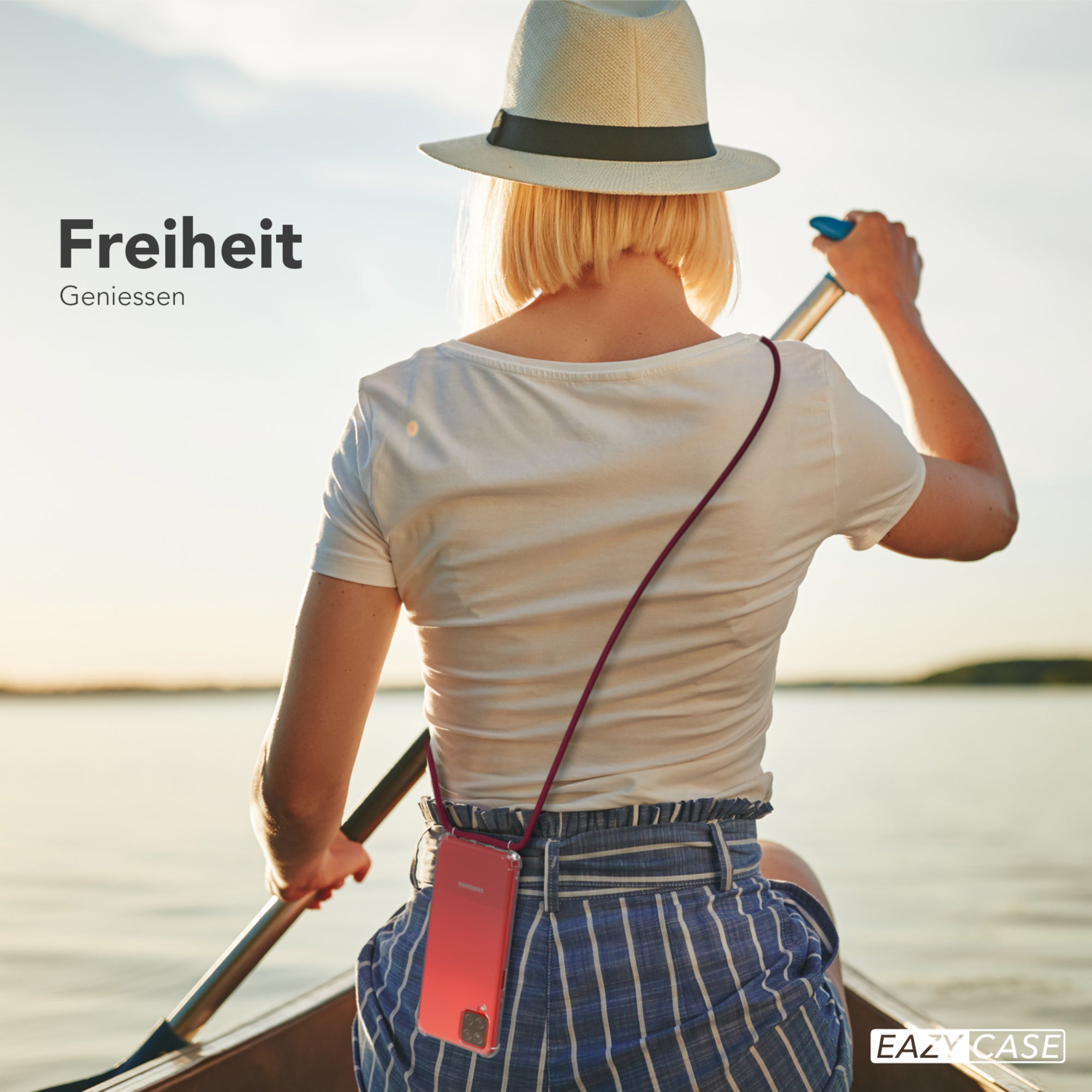 Galaxy A12 transparente Hülle + Kordel