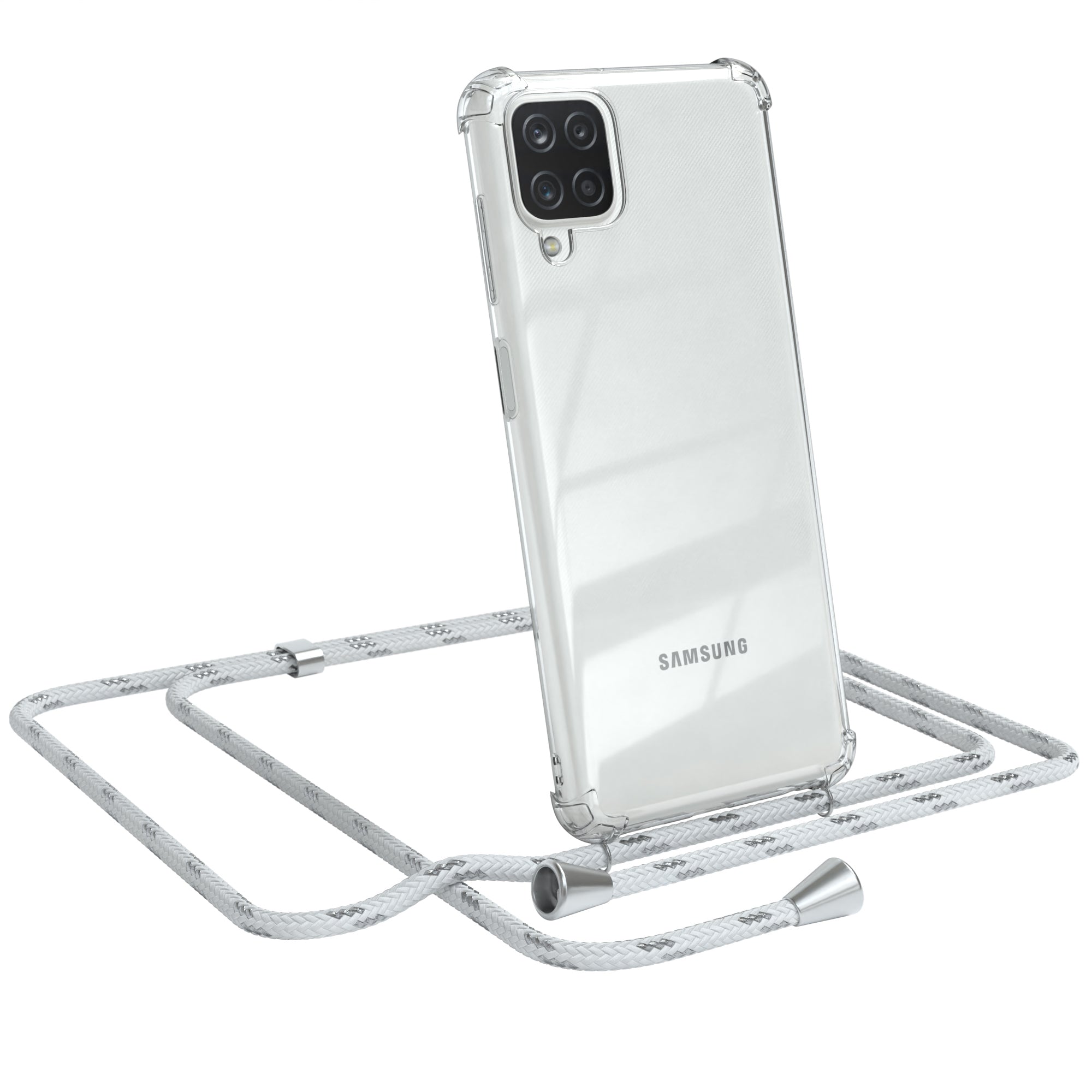 Galaxy A12 transparente Hülle + Kordel