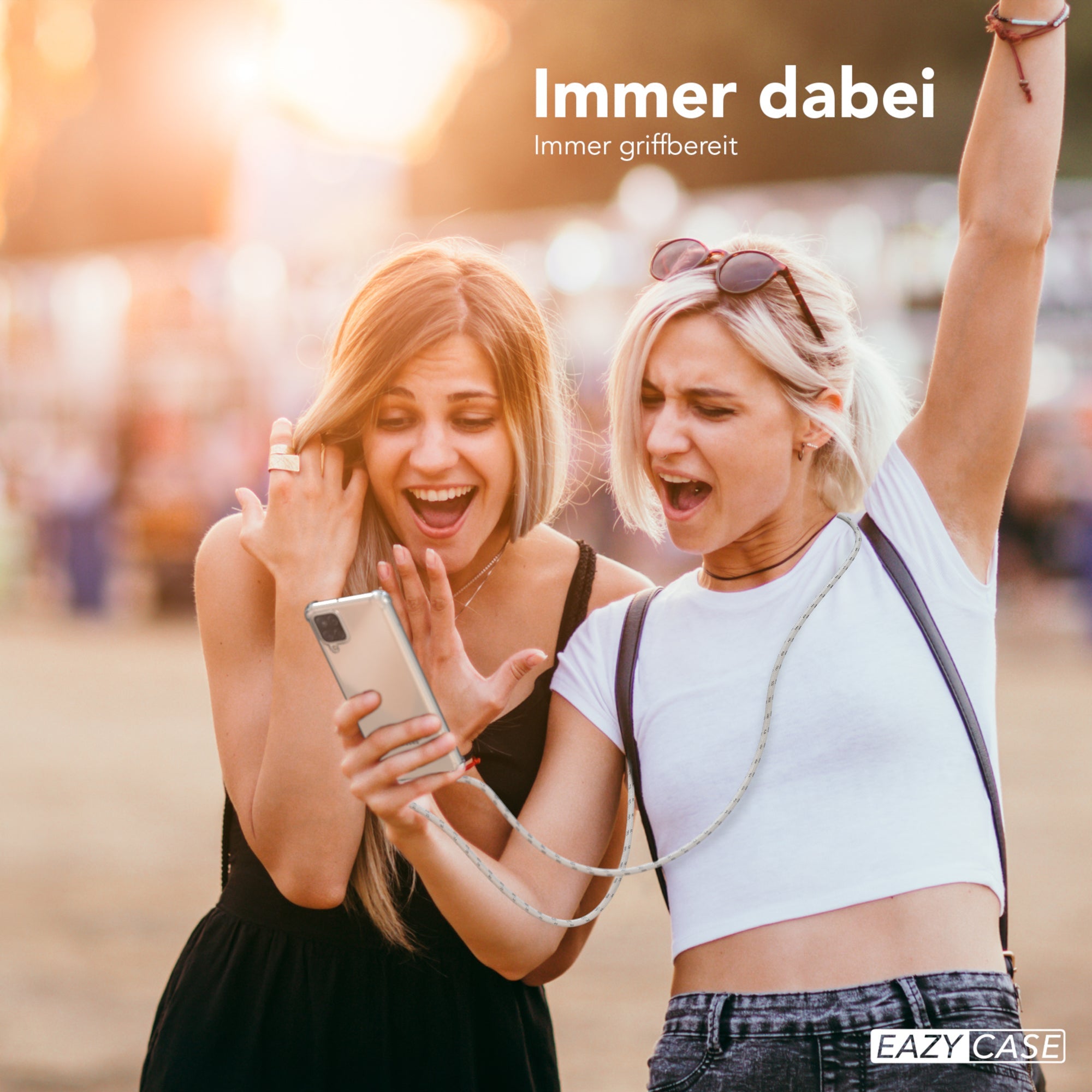 Galaxy A12 transparente Hülle + Kordel