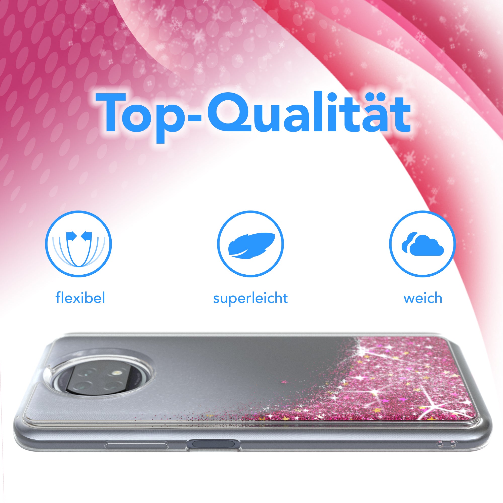 Xiaomi Redmi Note 9T Glitzerhülle