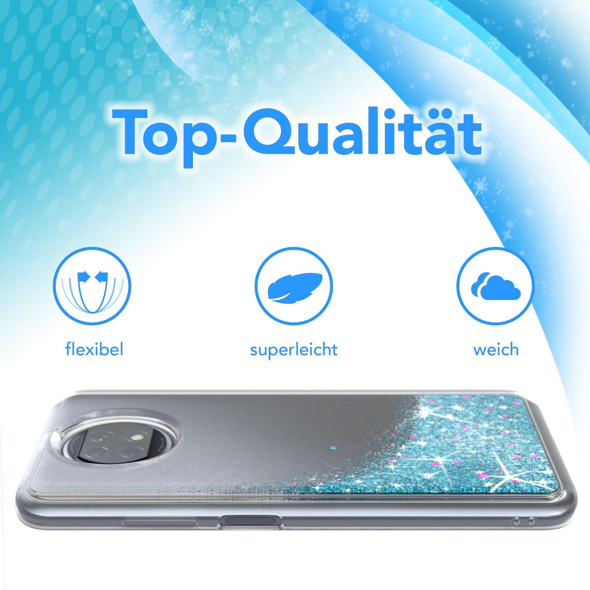 Xiaomi Redmi Note 9T Glitzerhülle